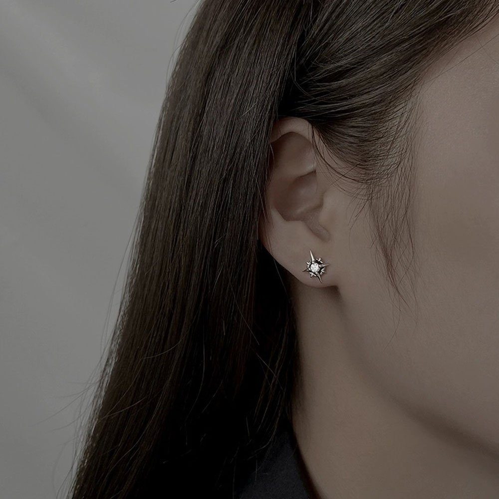 POCHUMIDUU Mädchen Sterling Ohrringe Diamanten), Für weiß Frauen und Paar mit Ohrhänger Polaris-Ohrringe (2-tlg., Silber