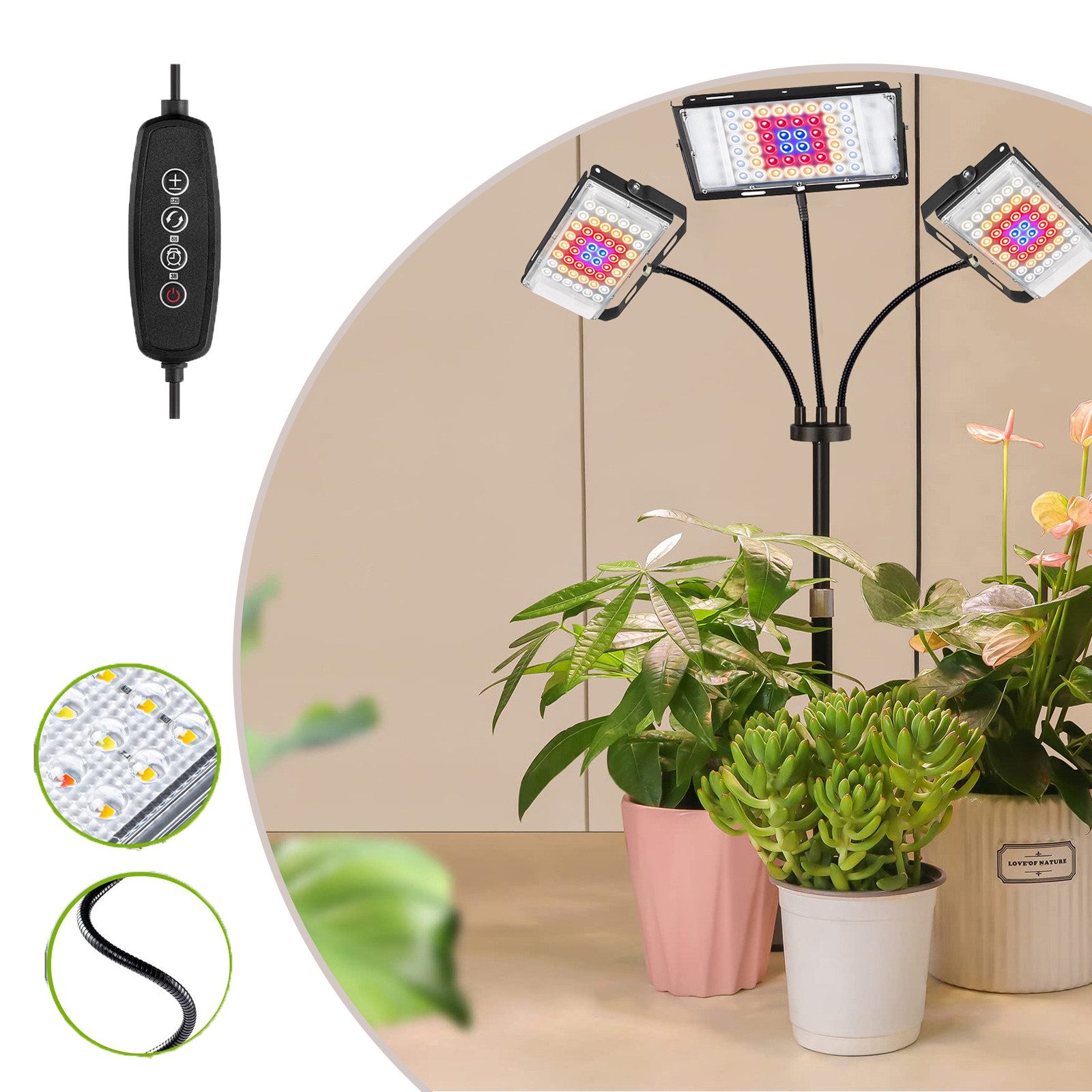 Jibenhome Pflanzenlampe Vollspektrums Pflanzenlicht, Dimmbar Wachstumslicht günstig online kaufen