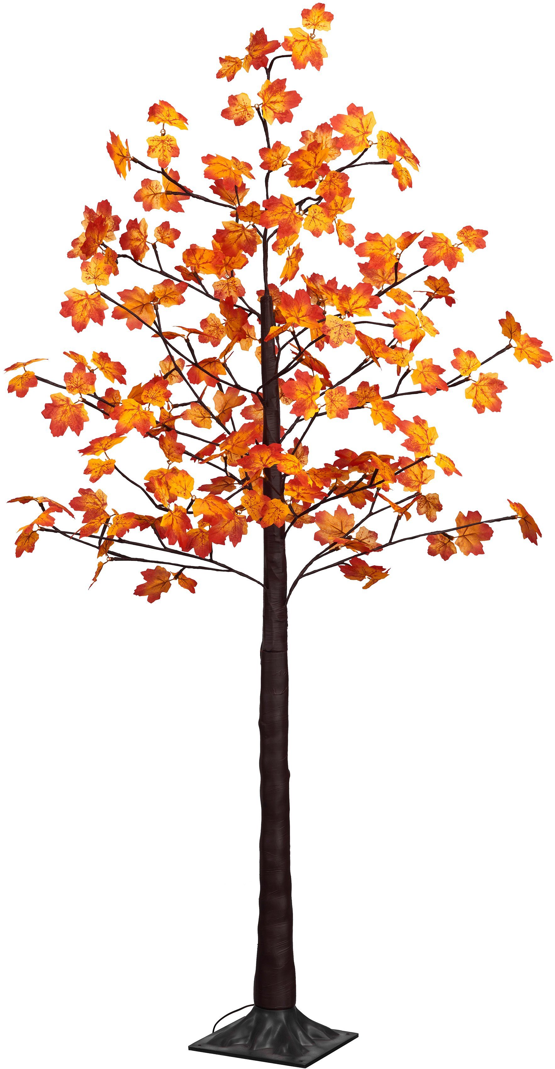 BONETTI LED Baum Weihnachtsdeko, LED fest integriert, Warmweiß, Beleuchteter Deko-Herbstbaum mit Ahornblättern