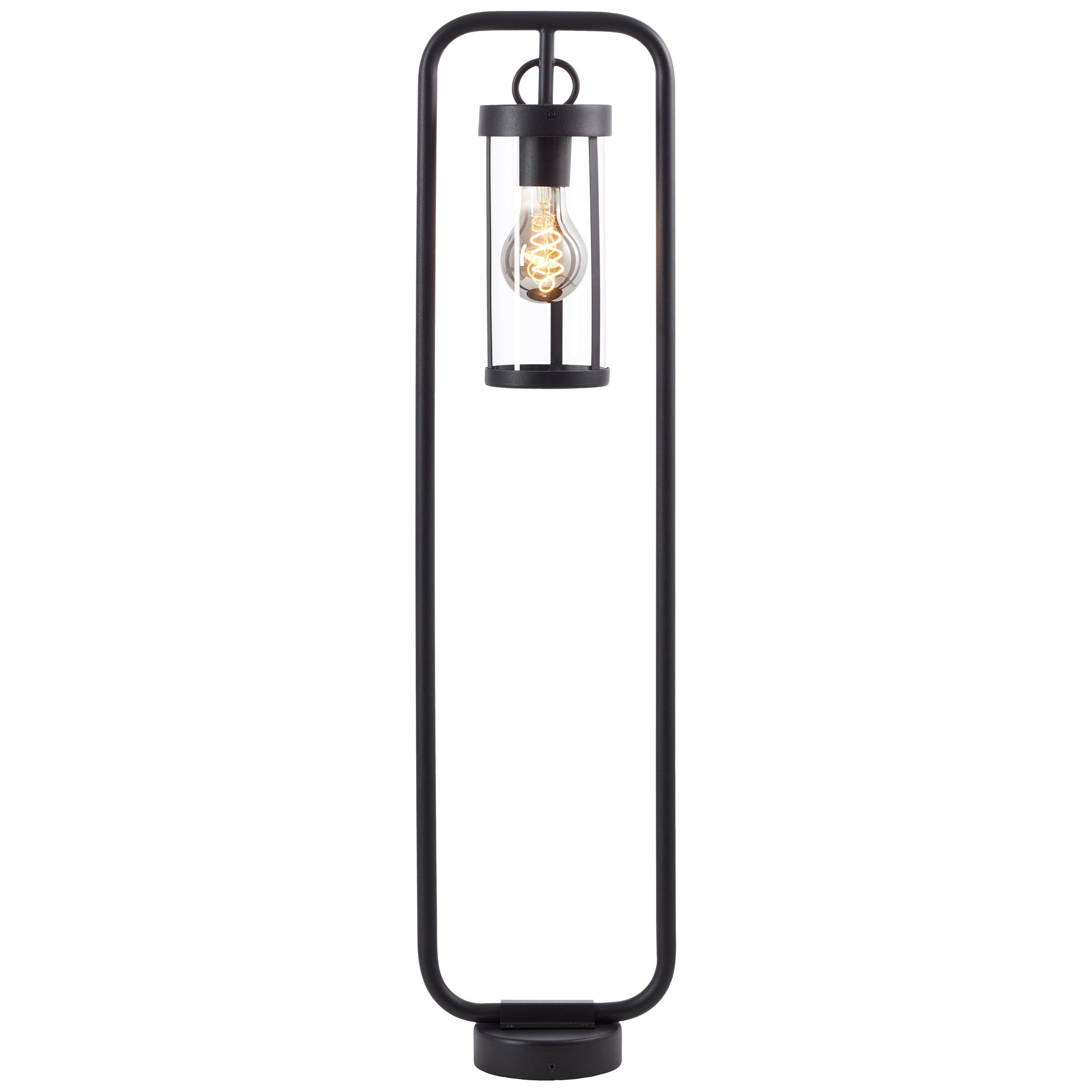 Brilliant Außen-Stehlampe Sidney, ohne Leuchtmittel, Außenstandleuchte, 85 cm, Laterne, E27, Metall/Glas, schwarz