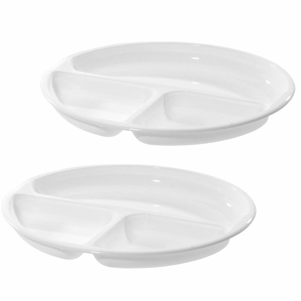 WESTMARK Mikrowellenbehälter Menüteller mit 3 Einteilungen, 2 Stück, Durchmesser: 25 cm, Kunststoff, PP, von -20 °C bis + 90 °C, BPA-frei