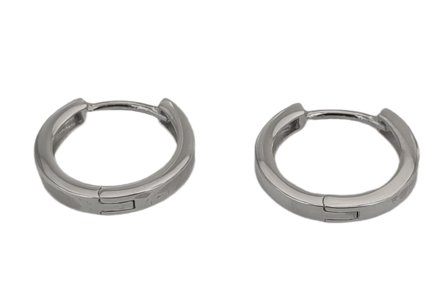 Ohrringe of Kreolen Paarpreis Leather Kiss Silber 22mm Ohrring-Set Ohr 925 Klappcreole