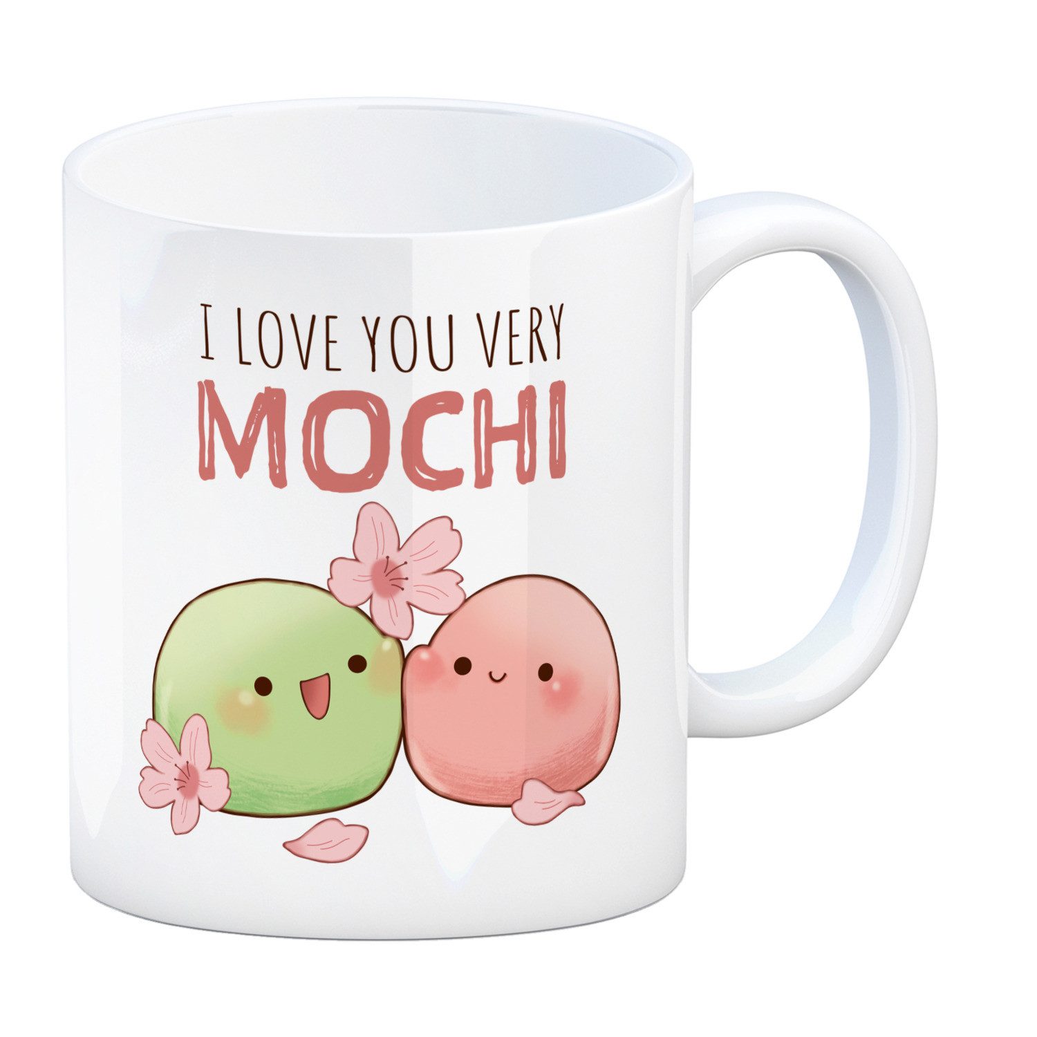 speecheese Tasse Mochi Paar Kaffeebecher mit Spruch I love you very Mochi