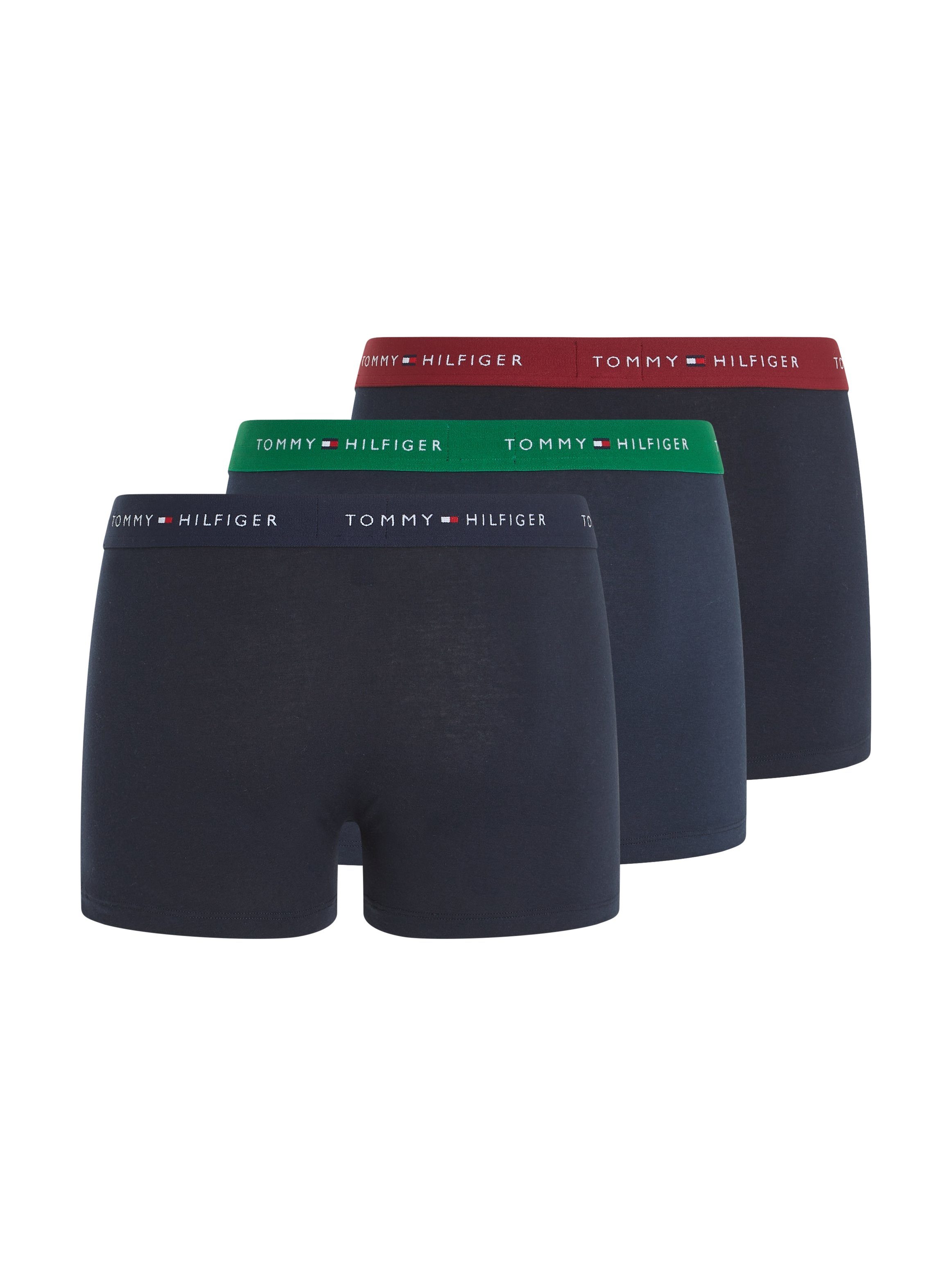 mit rouge/nouveau Trunk (Packung, sky 3er-Pack) Tommy 3P TRUNK WB Logo-Elastikbund 3-St., green/desert Underwear Hilfiger