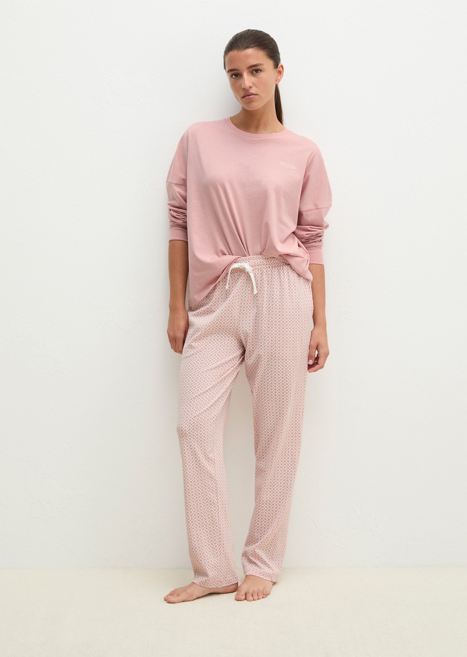 Marc O'Polo Pyjama Mix & Match Cotton aus Baumwoll-Jersey, mit geometrischen Prints und Streifen-Dessins