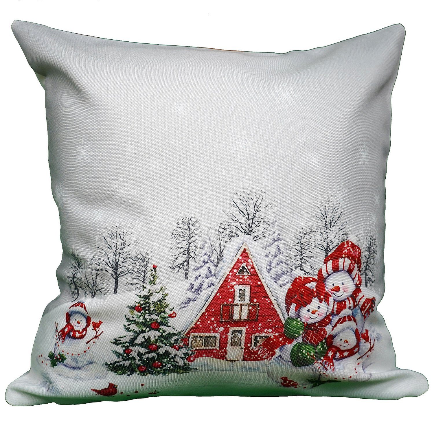 Kissenhülle mit verschiedenen Motiven Advent Weihnachten Winter, TextilDepot24, mit Reißverschluss bunt