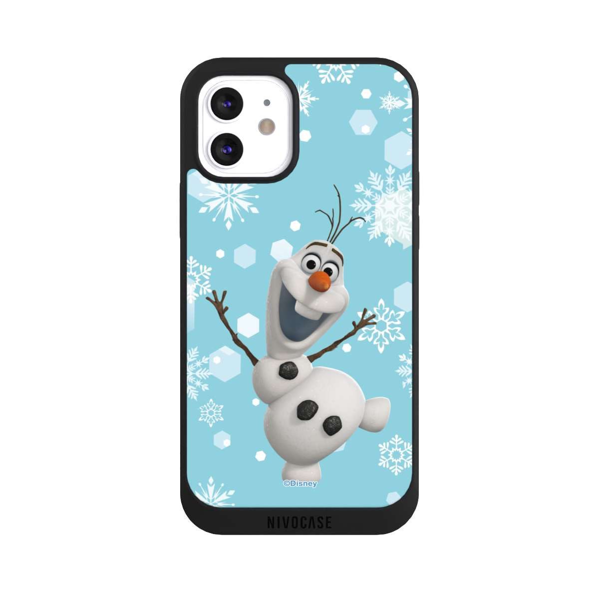 NIVOCASE Handyhülle Frozen Olaf Disney Offizielles Lizenzprodukt Frozen Olaf, Apple iPhone 12 Handyhülle Hülle NIVOpure Case Schwarz
