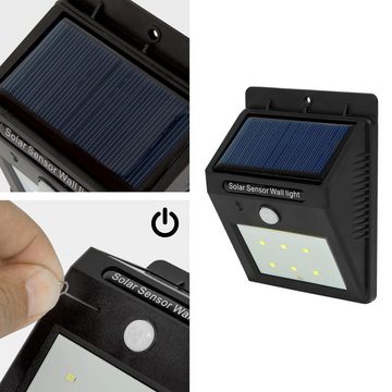 tectake LED Gartenstrahler 6 LED Solar Leuchten mit Bewegungsmelder, Bewegungsmelder, LED, Energiesparend