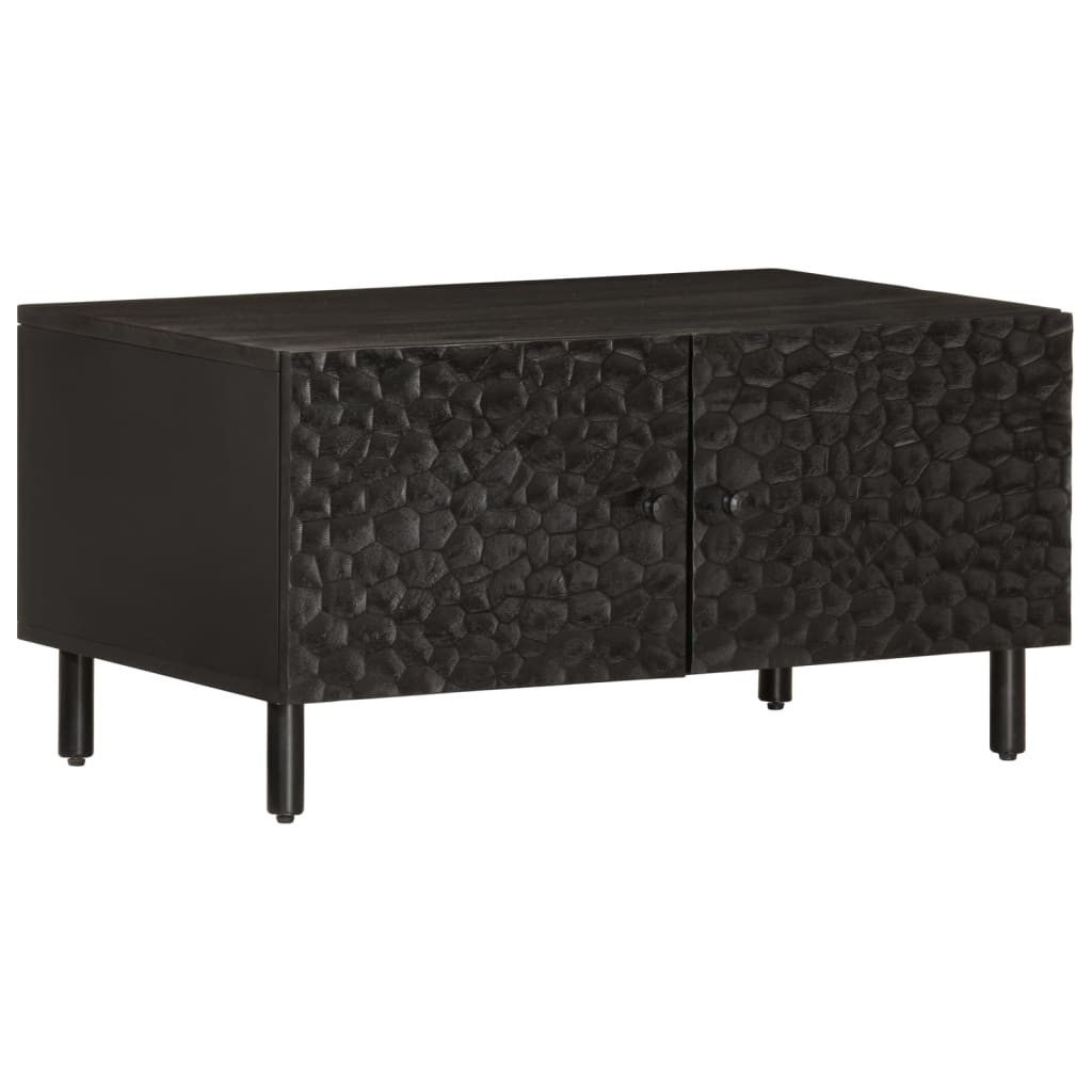 vidaXL Couchtisch Couchtisch Schwarz 80x50x40 cm Massivholz (1-St)