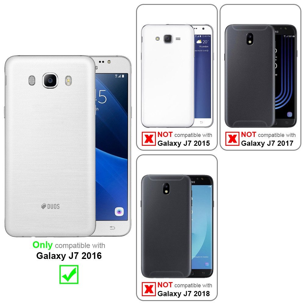 Cadorabo Handyhülle für Samsung Galaxy J7 2016 Hülle Samsung Galaxy J7 2016, Flexible TPU Silikon Handy Schutzhülle - Hülle - ultra slim