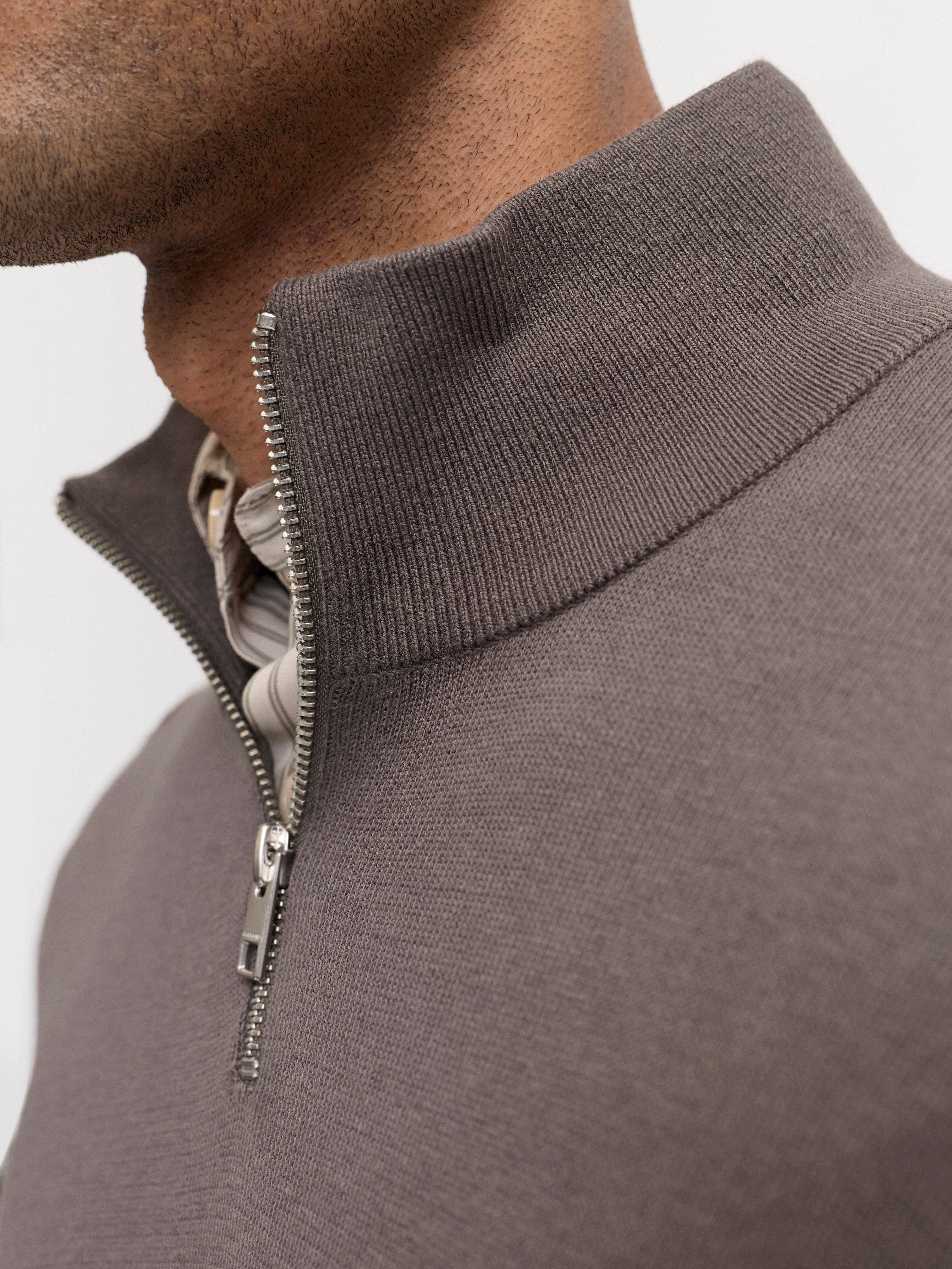 Jack & Jones Troyer JJEEMIL KNIT HALF ZIP NOOS Baumwollmischung, regular fit