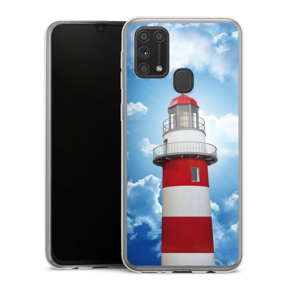 DeinDesign Handyhülle Leuchtturm Wolke Himmel Leuchtturm, Samsung Galaxy M31 Slim Case Silikon Hülle Ultra Dünn Schutzhülle