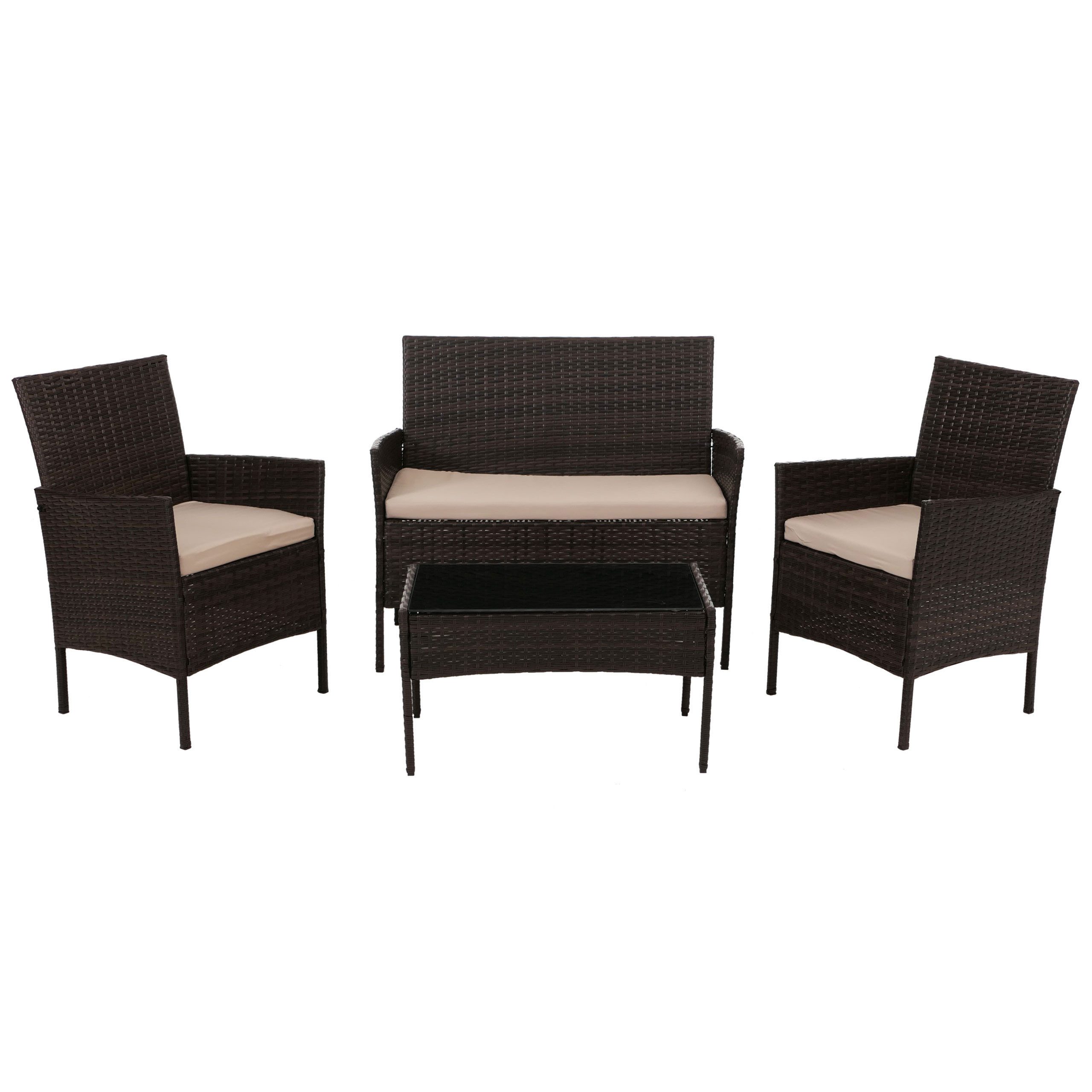 MCW Polstergarnitur MCW-N98-G, (4-tlg), Hohe Dichte der Polsterung von 900g/m²