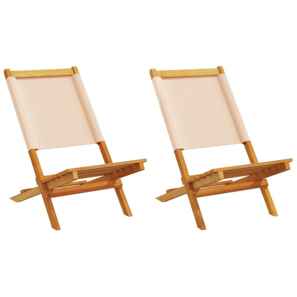 vidaXL Gartenstuhl Gartenstühle 2 Stk. Beige günstig online kaufen