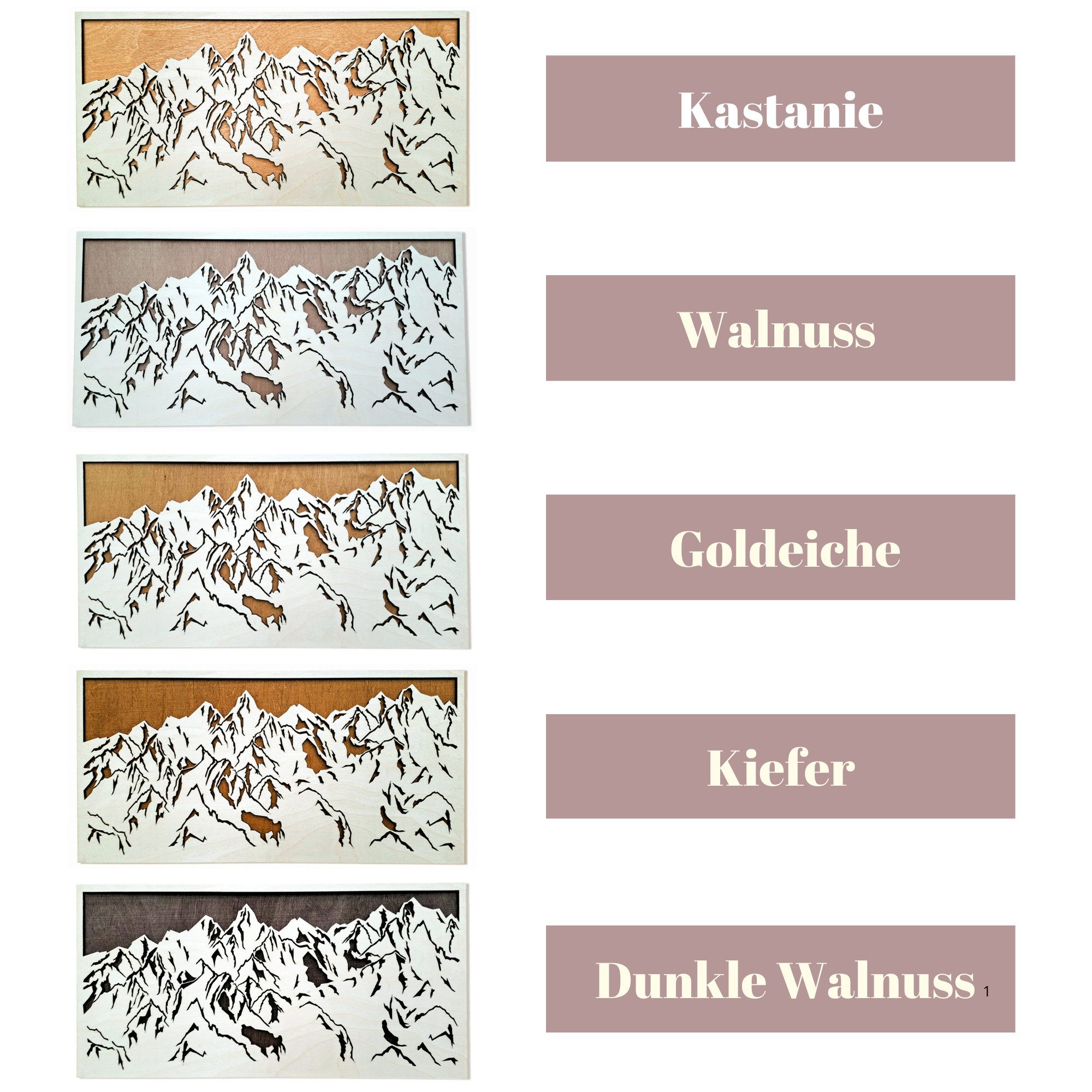 ORNAMENTI Wanddekoobjekt 3D WANDDEKO, Berge, ein Geschenk für einen Bergliebhaber, Holz (moderne Deko Anhanger, Wandsculptur, Holzbild, geschnitz Wandrelief, Verzierung fur Zuhause, 5 Größen, stilvolle Wanddekoration, Wandpaneel, Ornament, hingucker Wanddeko), Grosses, modernes Wandbild, Wohnzimmer, Schlafzimmer, Wandkunst