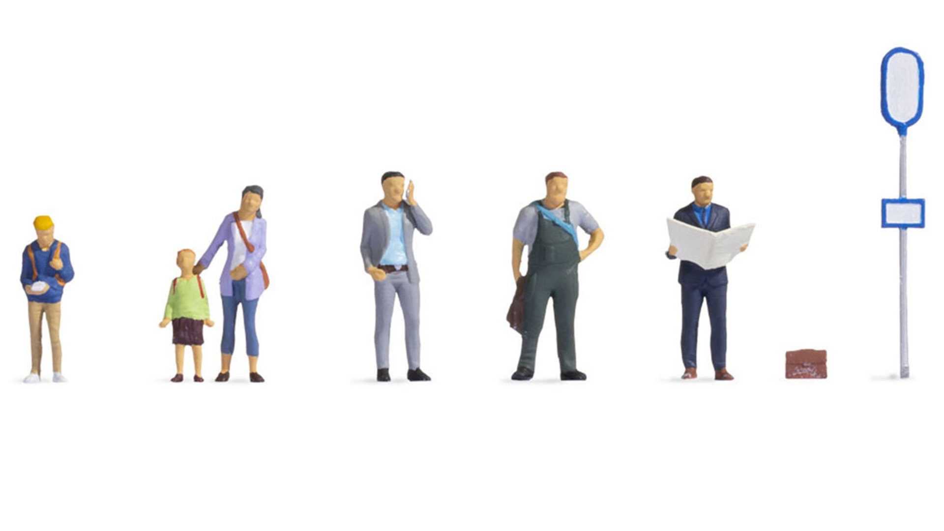 NOCH Dekofigur An der Bushaltestelle, Figuren-Set aus Kunststoff