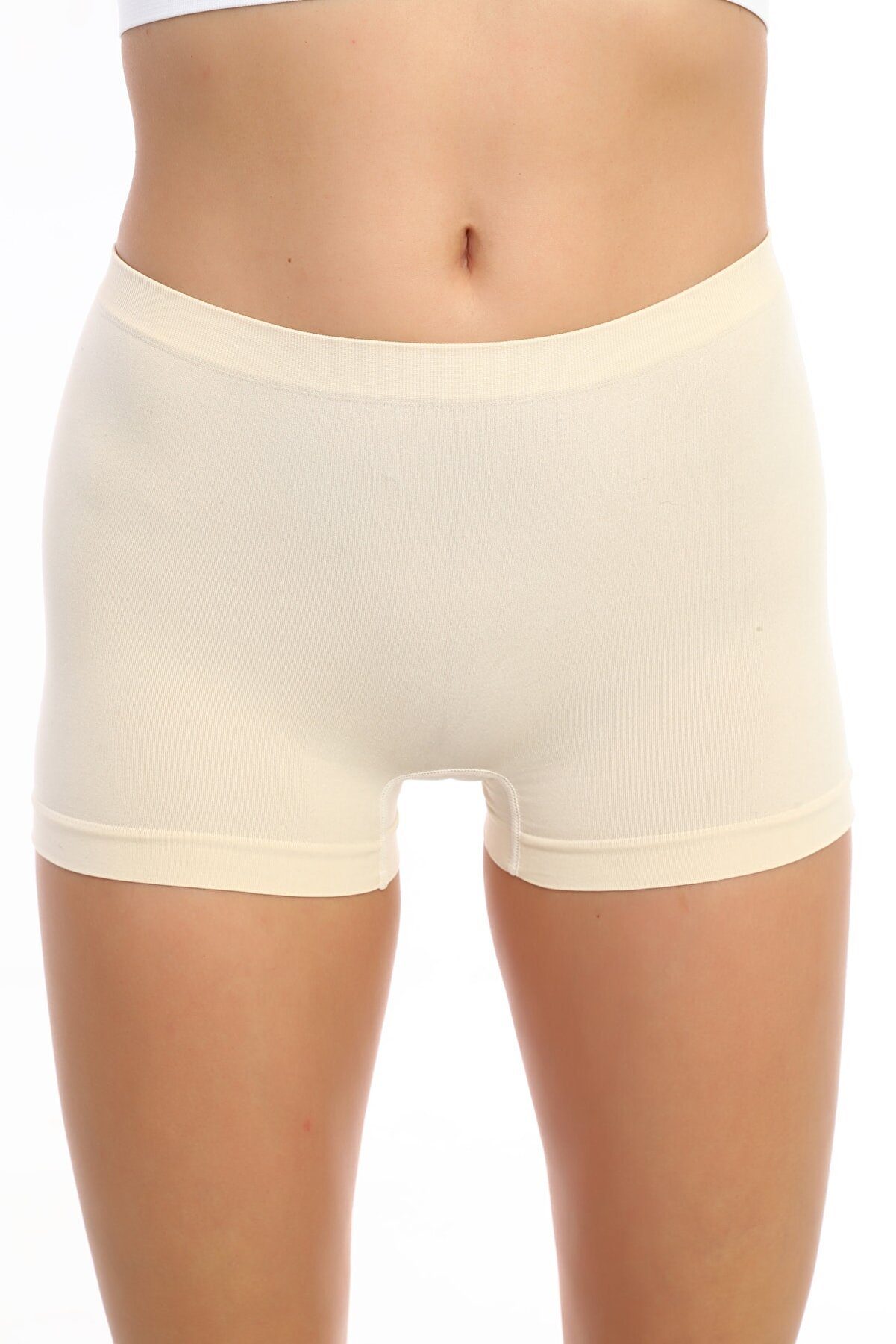 Boxershorts Selef Hose Shorts (2er-Pack) Creation Unterhose Beige kurze Damen Radlerhose Leggings Shorts