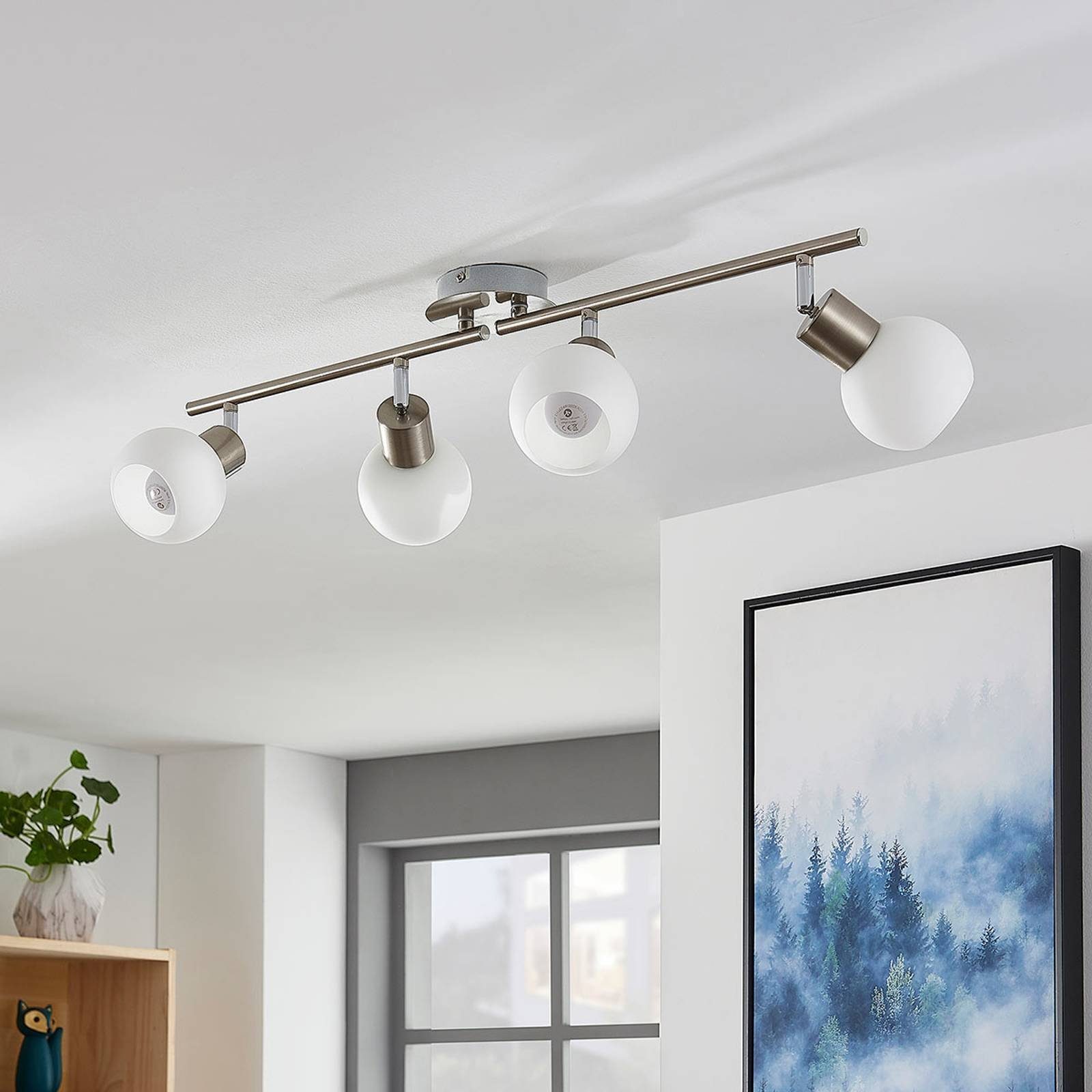 Lindby Deckenleuchten Elaina, Metall, Alu IP20, 4 x 4,5 W LED