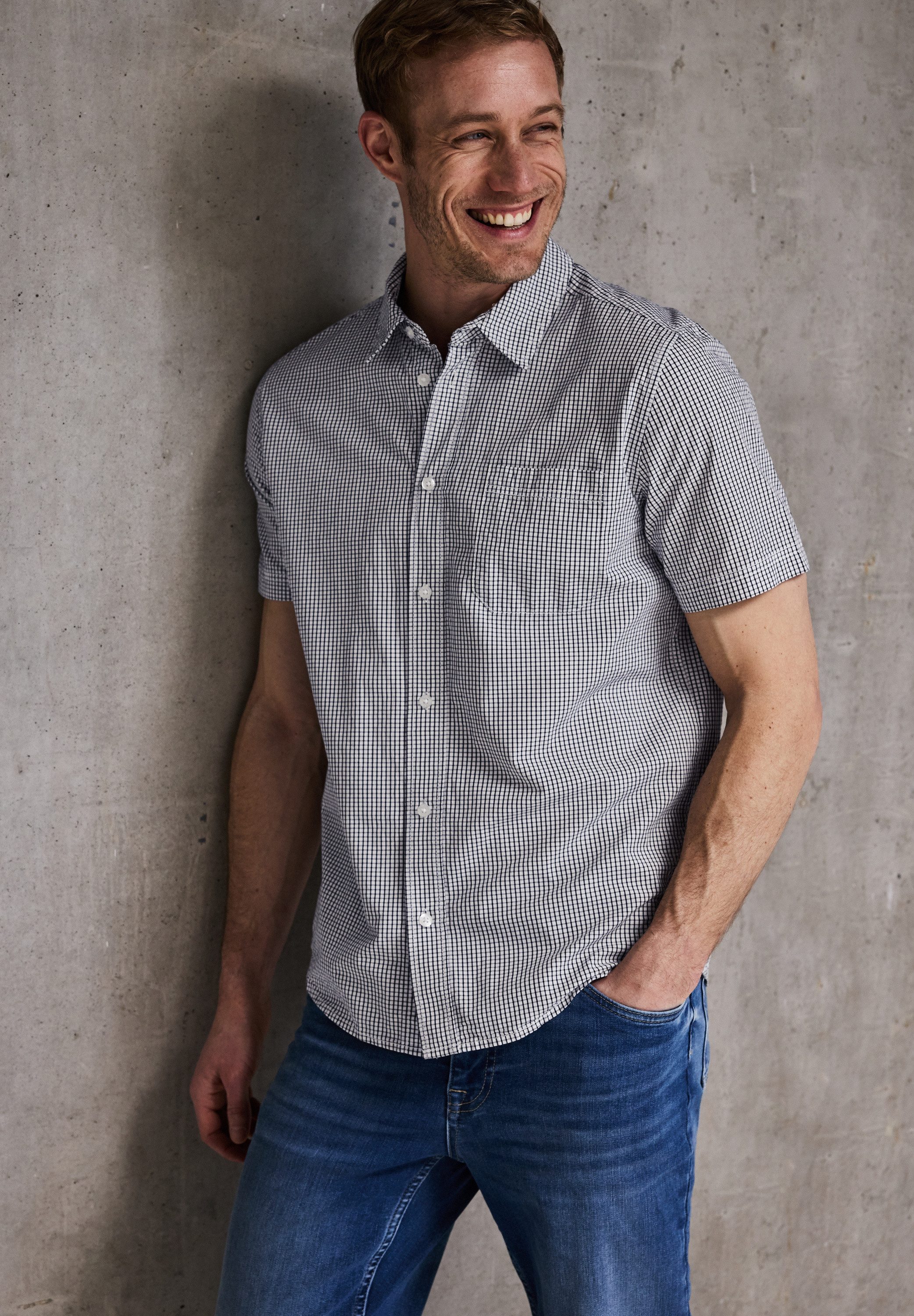 STREET ONE MEN Karohemd aus reiner Baumwolle