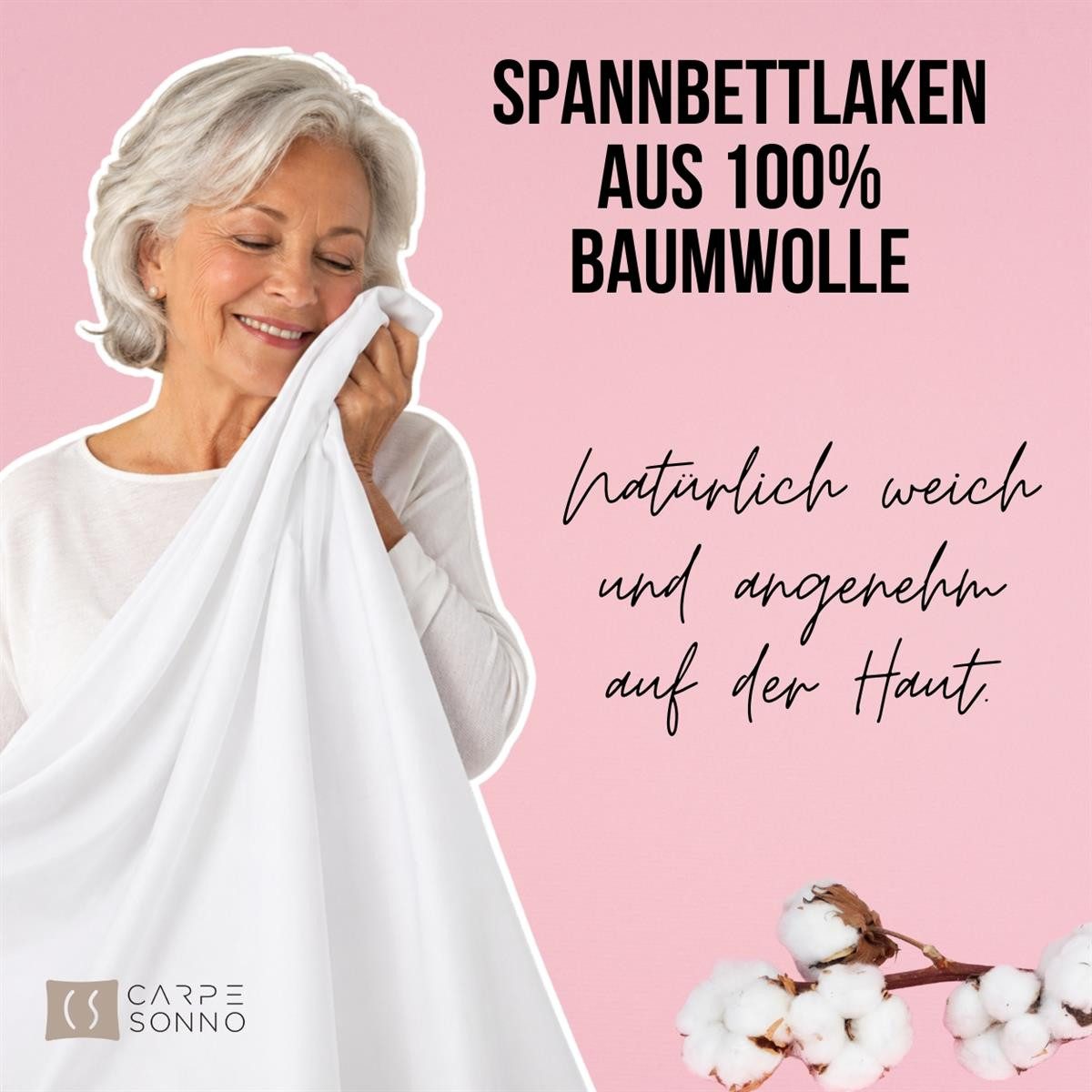 Carpe Sonno Spannbettlaken Jersey 100% Baumwolle viele Größen OEKO-TEX 100 Gummizug Spannbetttuch, Jersey, Gummizug: rundum, (1 Stück), Spannbettlaken 90 x 200 - 100 x 200 bis 22cm Höhe, Brombeere