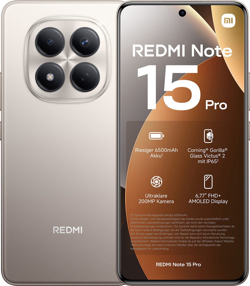 Xiaomi Redmi Note 15 Pro 4G 12+512GB Smartphone Handy (200 MP Kamera)