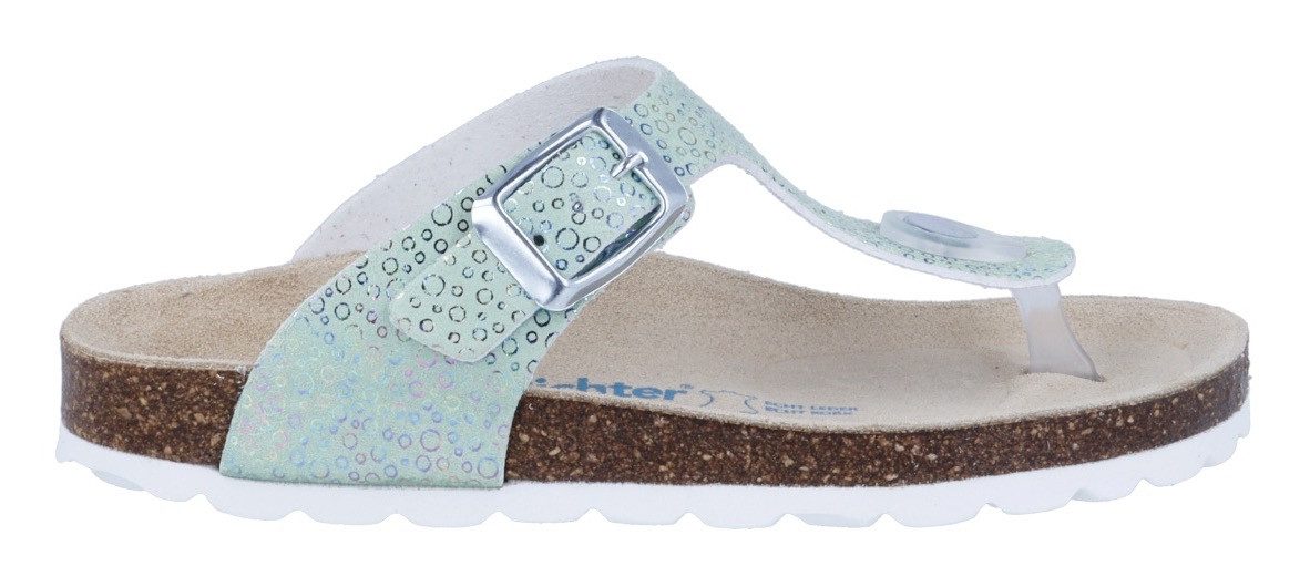 Richter Bio WMS: weit Zehentrenner Hausschuh mit Glitzer, Größenschablone zum Download