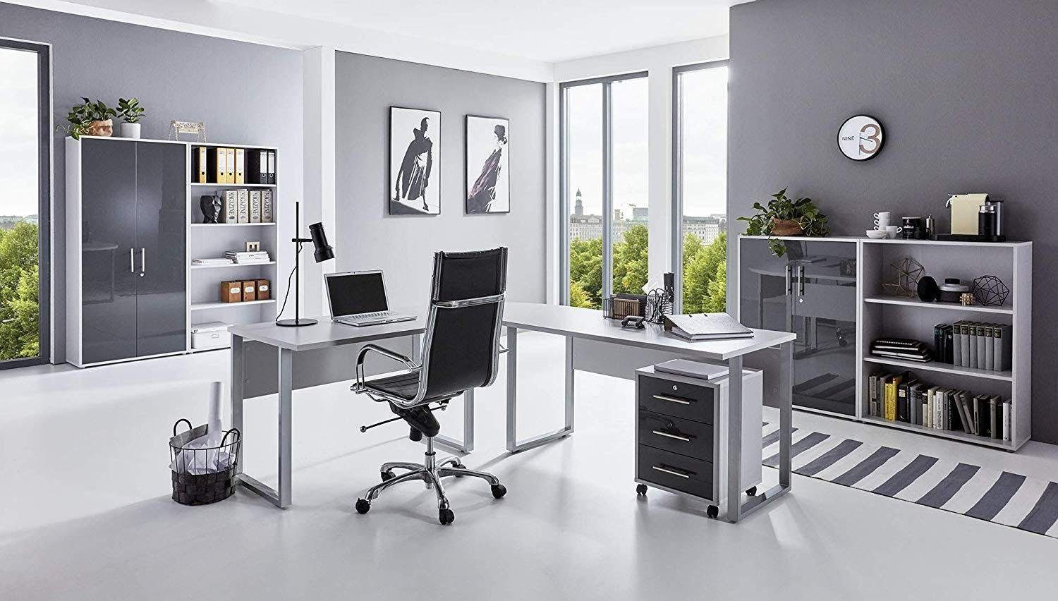 Büro-Set BMG 1, Hochglanz Office (Set, Möbel Tabor grau/anthrazit 8-St)