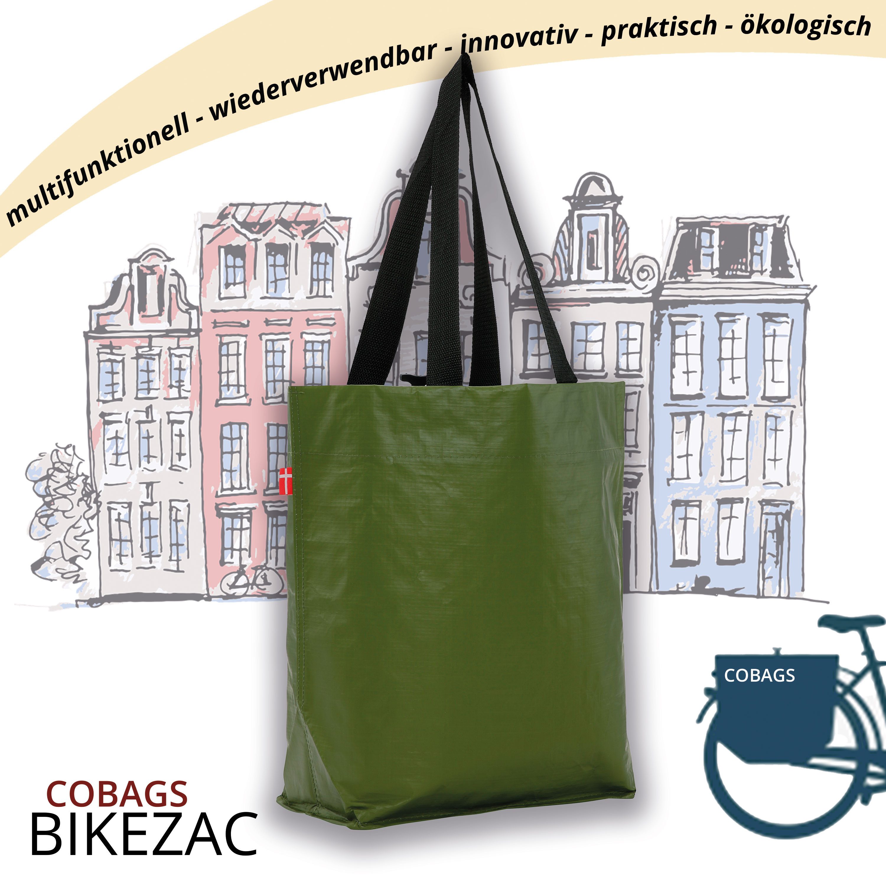 BIKEZAC Shopper Fahrrad Shopper Simply Green Clip-On Tragetasche für den Ge günstig online kaufen