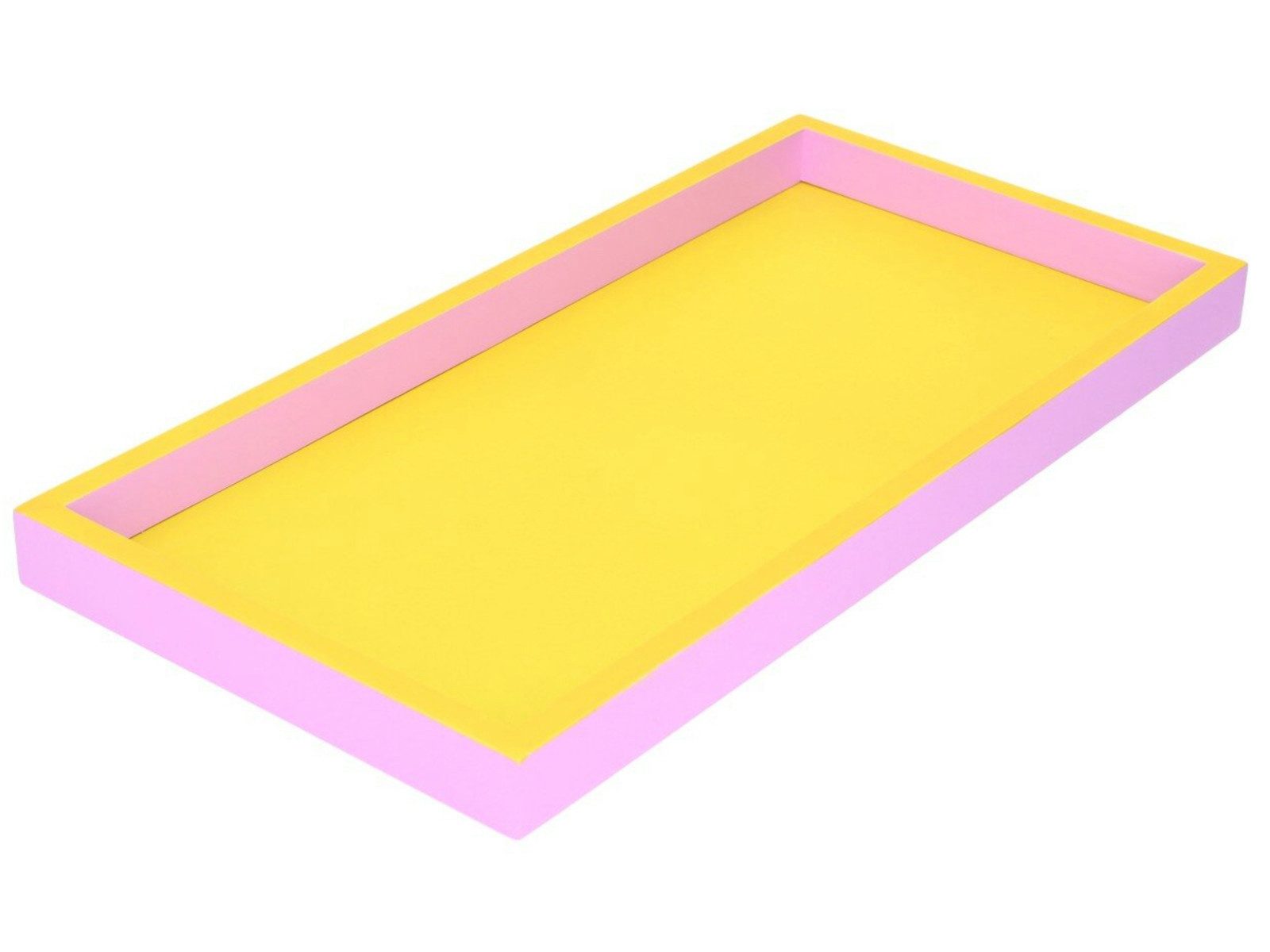 Giftcompany Dekotablett Neo Tablett rechteckig gelb/rosa 30cm