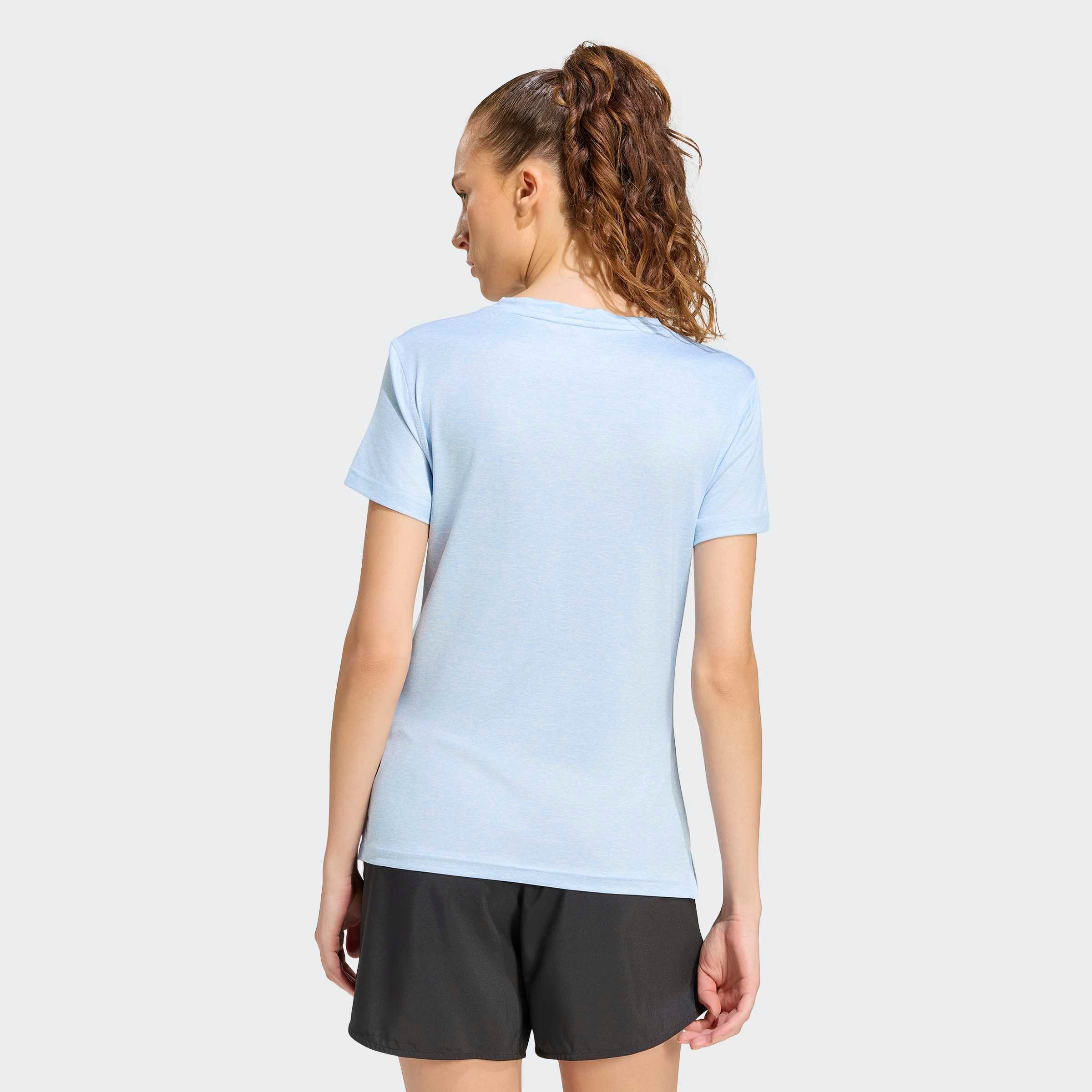 adidas Performance T-Shirt WORKOUT ESSENTIALS HEATHER MIT V-AUSSCHNITT mit V-Ausschnitt, aus Polyester