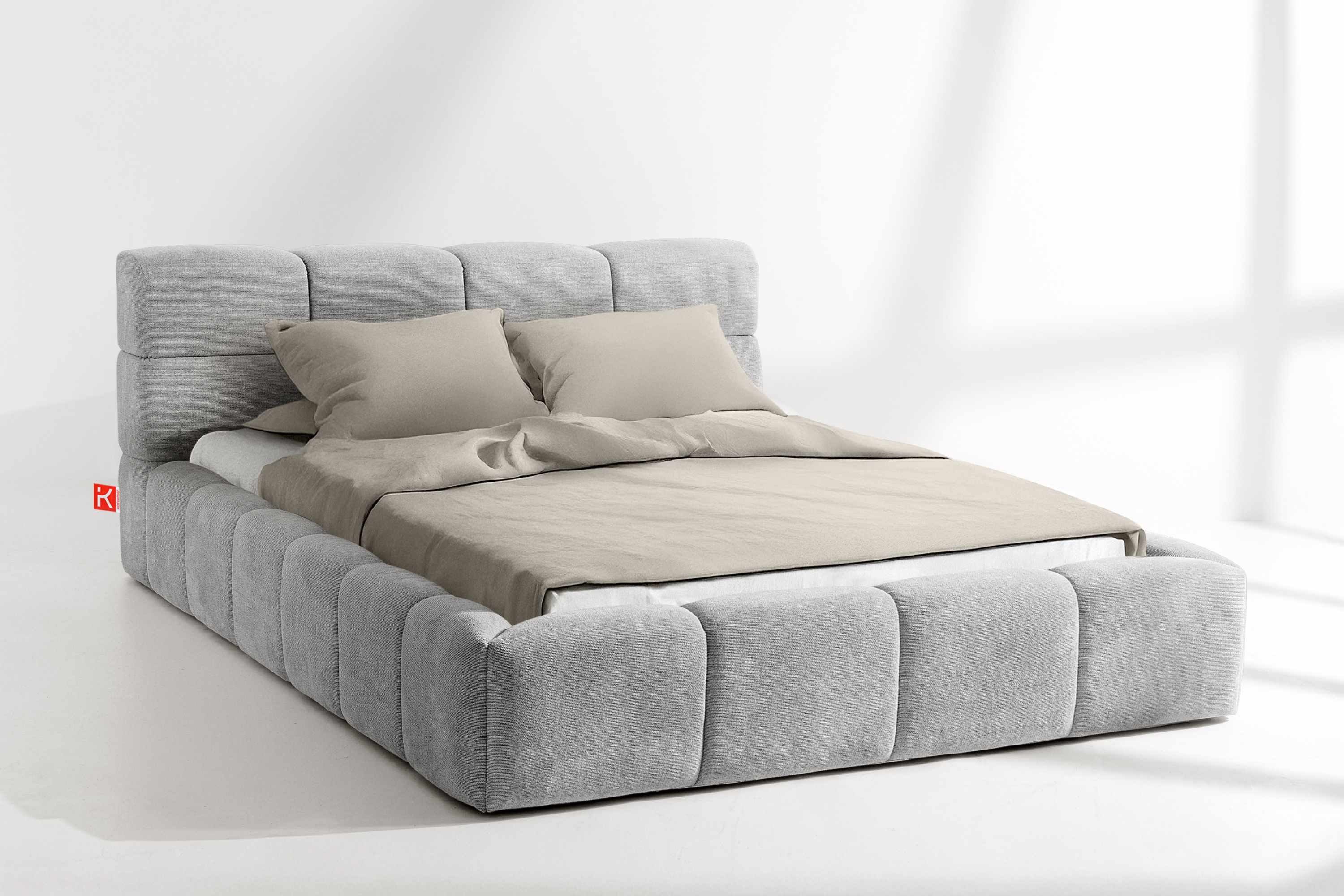 KONSIMO® Polsterbett Doppelbett AERI mit Stauraum, günstig online kaufen