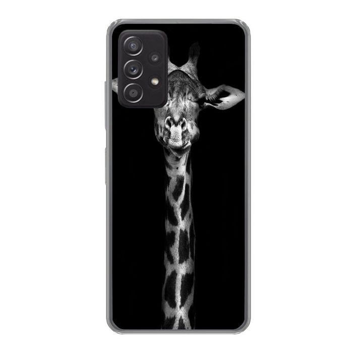 MuchoWow Handyhülle Giraffe - Porträt - Tiere - Schwarz - Weiß Handyhülle Telefonhülle Samsung Galaxy A33