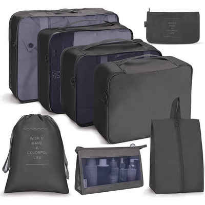 Coonoor Kofferorganizer 8 Teilige Packing Cubes Kleidertaschen Koffer Organizer (8-tlg), für Urlaub und Reisen Packwürfel Set Reise Würfel Ordnungssystem