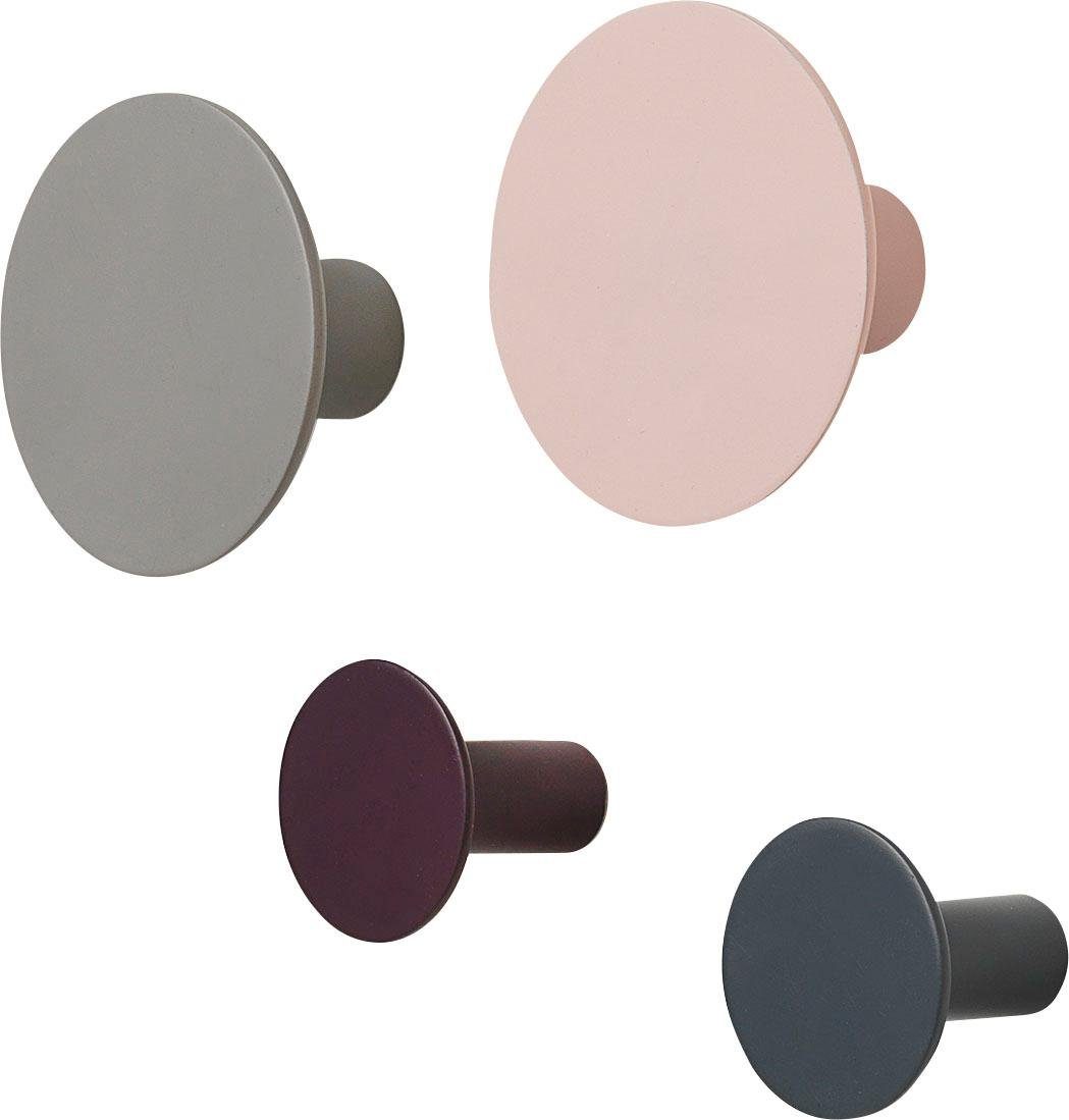 blomus Garderobenhaken PONTO (Set, 4) mehrfarbig (elephant skin, rose dust, winetasting, gunmetal) | Wandhaken