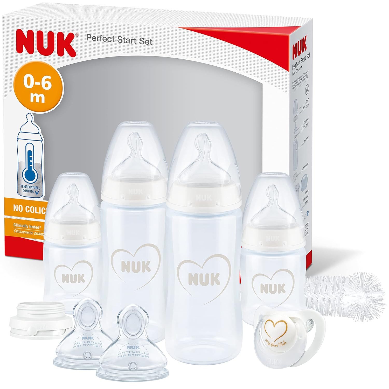 NUK Babyflasche NUK First Choice+ Perfect Start Set – Flaschen & Sauger Komplett, Perfect Start Set