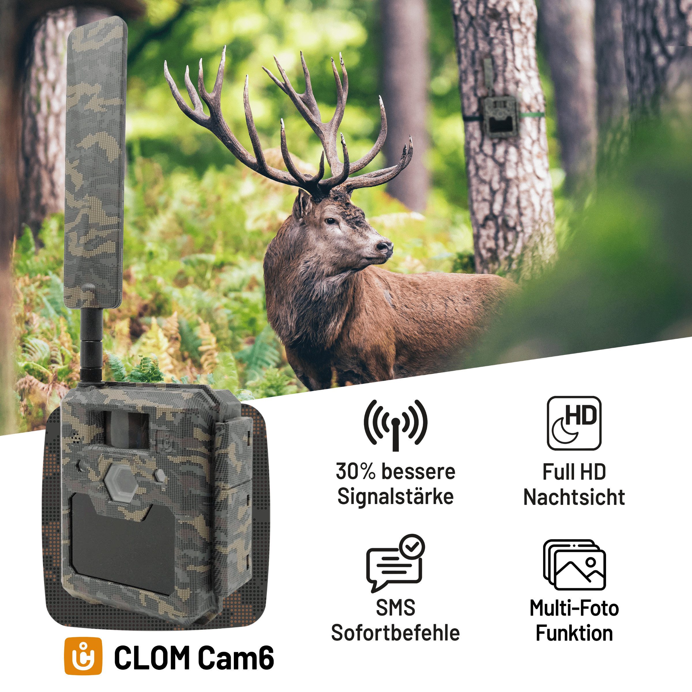 ICUserver Wildkamera ICUserver Wildtierkamera ICU CLOM Cam6 (4G Wildkamera Cam 6 – Full HD, Nachtsicht & 16 GB SD, IP66 wasserdicht)