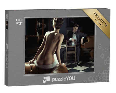 puzzleYOU Puzzle Erotische Kunst: Nackte Frau und junger Mann, 48 Puzzleteile, puzzleYOU-Kollektionen Erotik