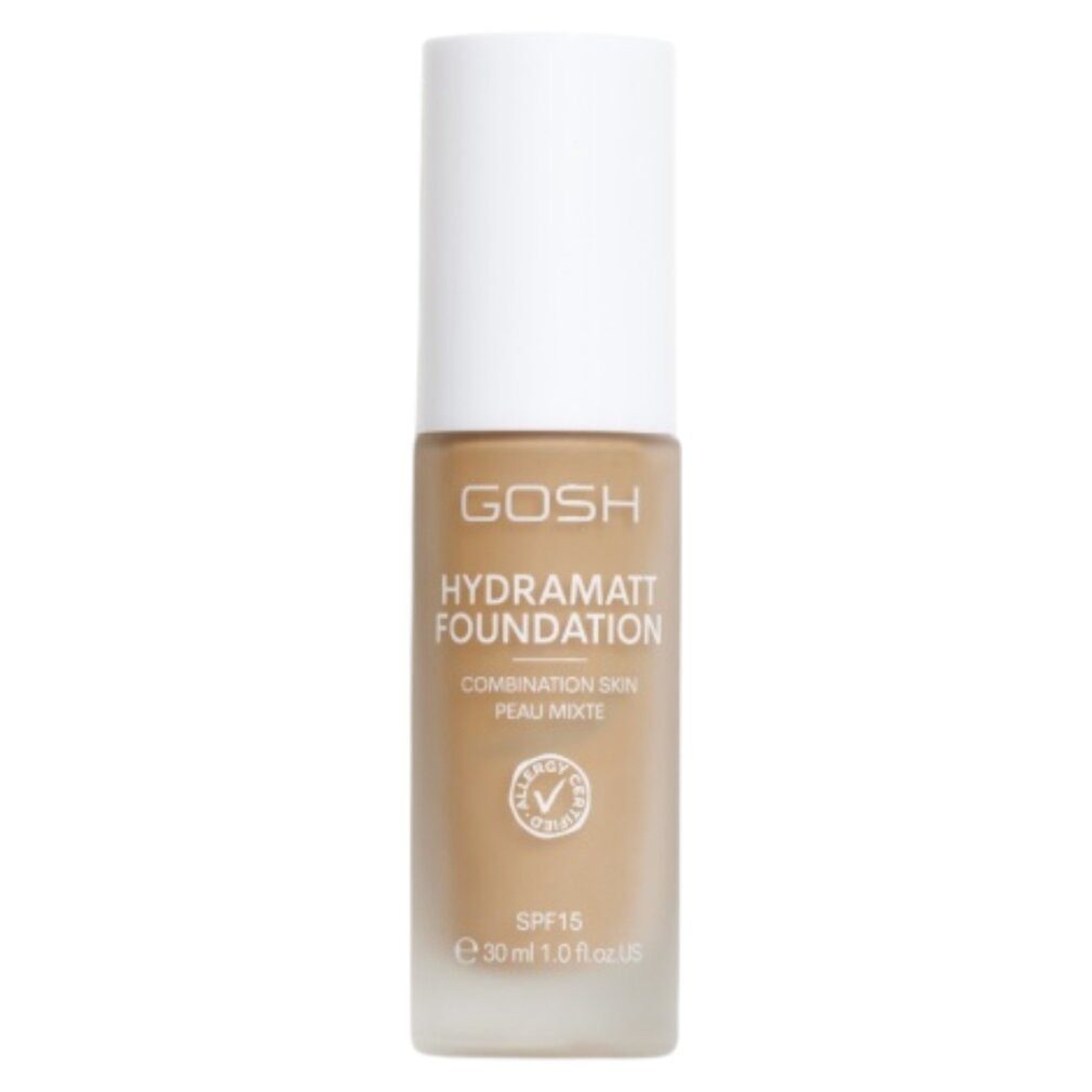 GOSH Make-up, Hydramatt, matte, flüssige Grundierung, 010Y, helldunkel, SPF15