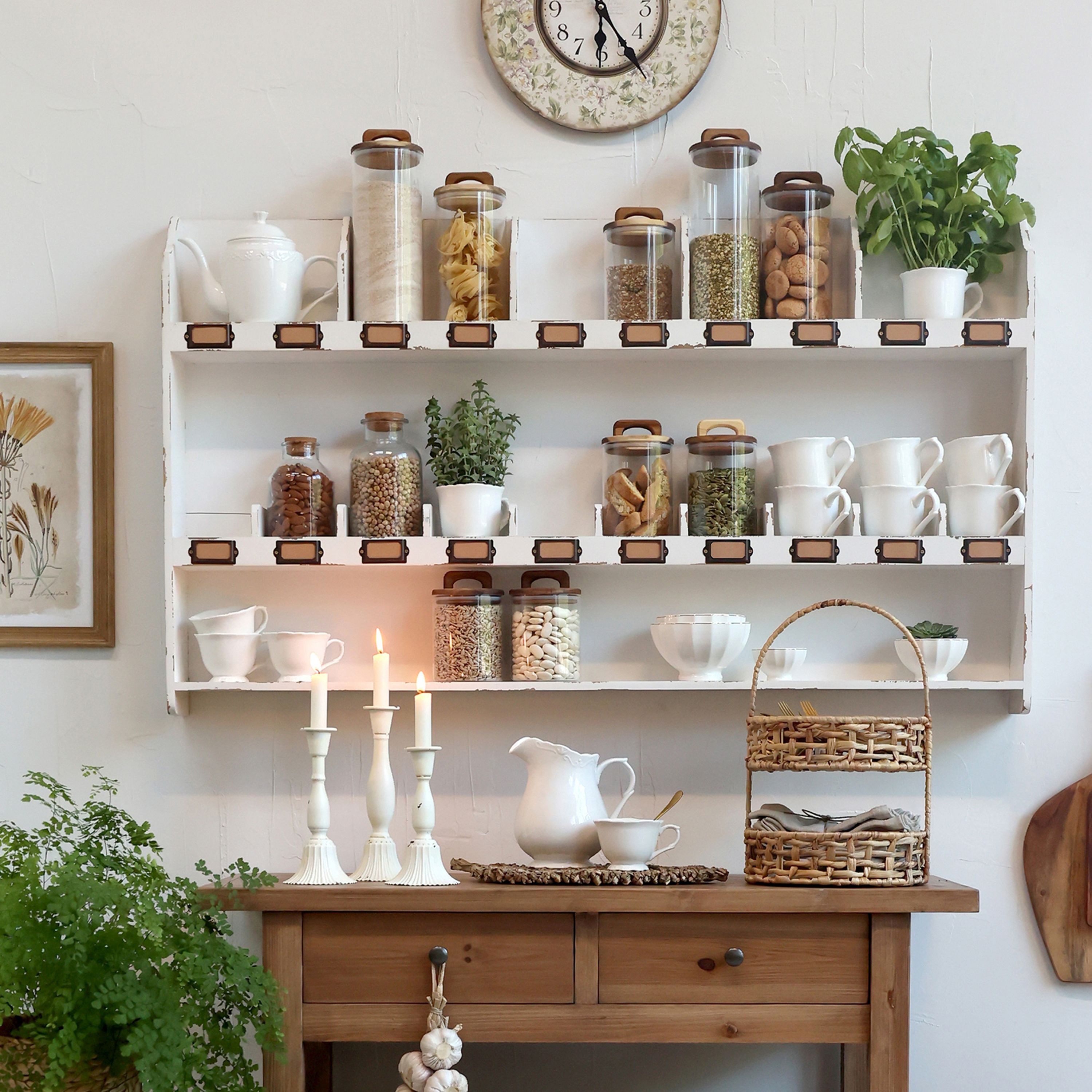 Chic Antique Wandregal Chic Antique - Wandregal Sortierregal Regal Holzregal Holz L 120cm