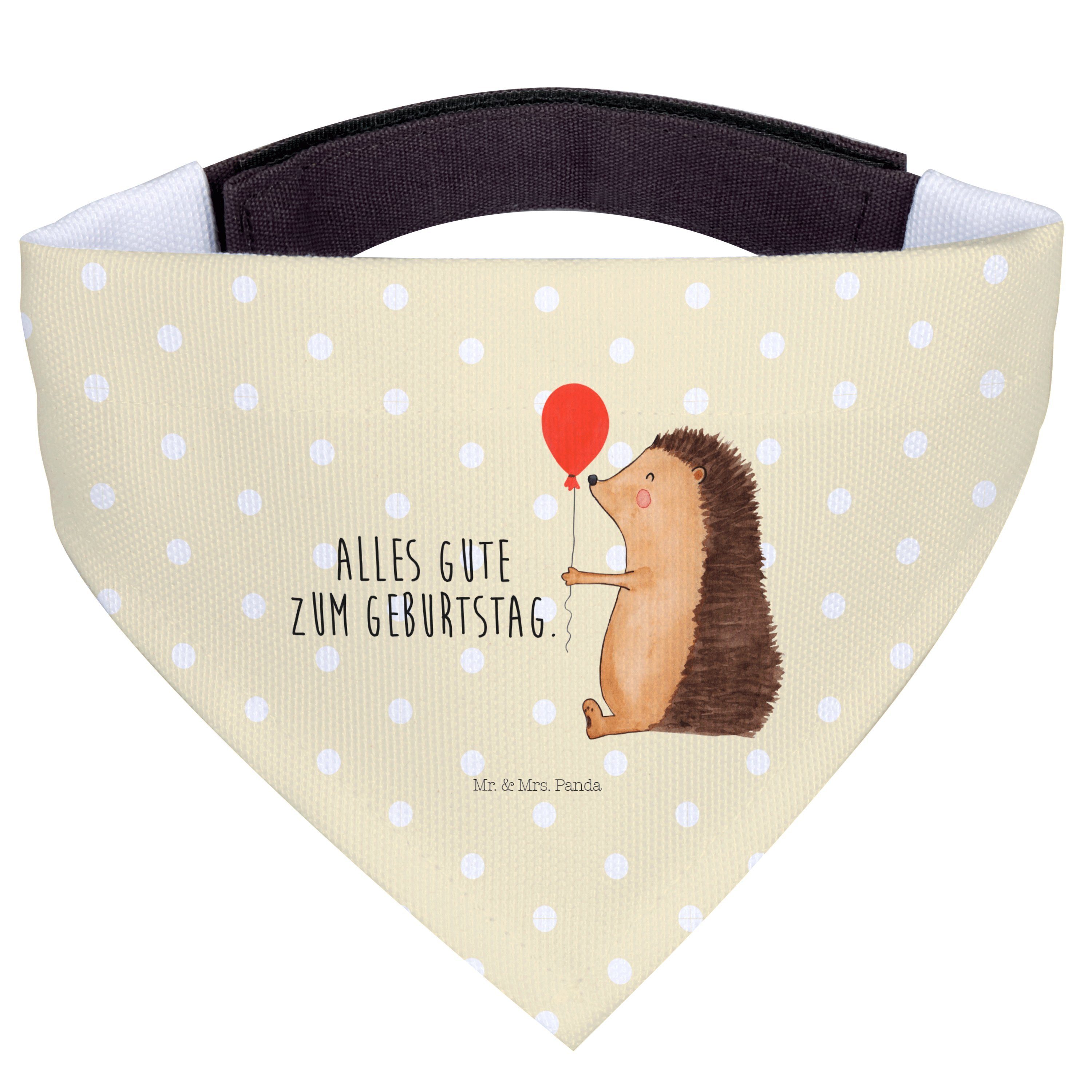 Mr. & Mrs. Panda Hundefliege Igel Luftballon, Hundetuch, Gelb Pastell, Geburtstagskind, Hundehalst, Polyester, Lustige Sprüche Geburtstagskind Bandana für Hunde