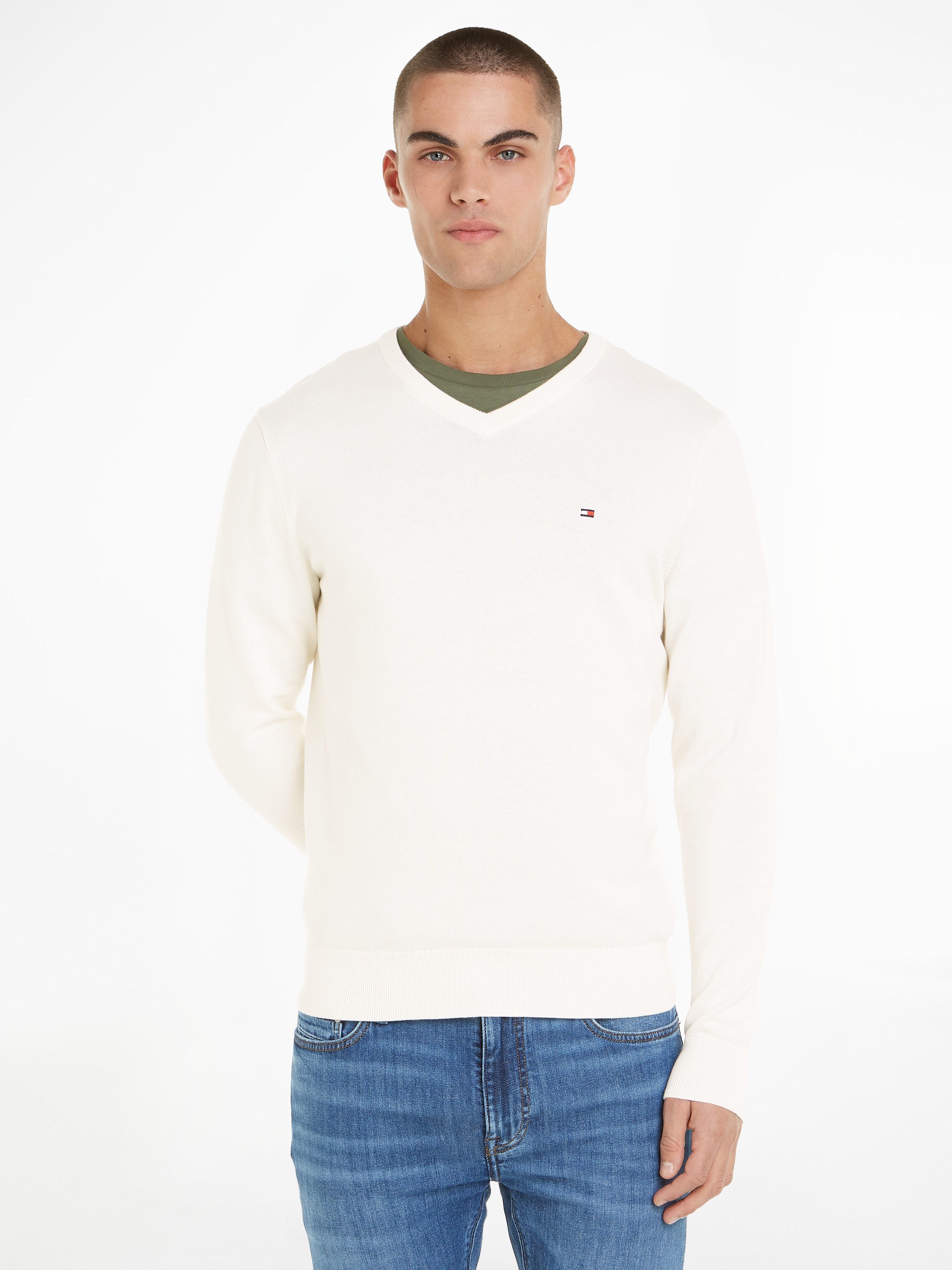 Tommy Hilfiger Strickpullover ESSENTIAL COTTON V günstig online kaufen