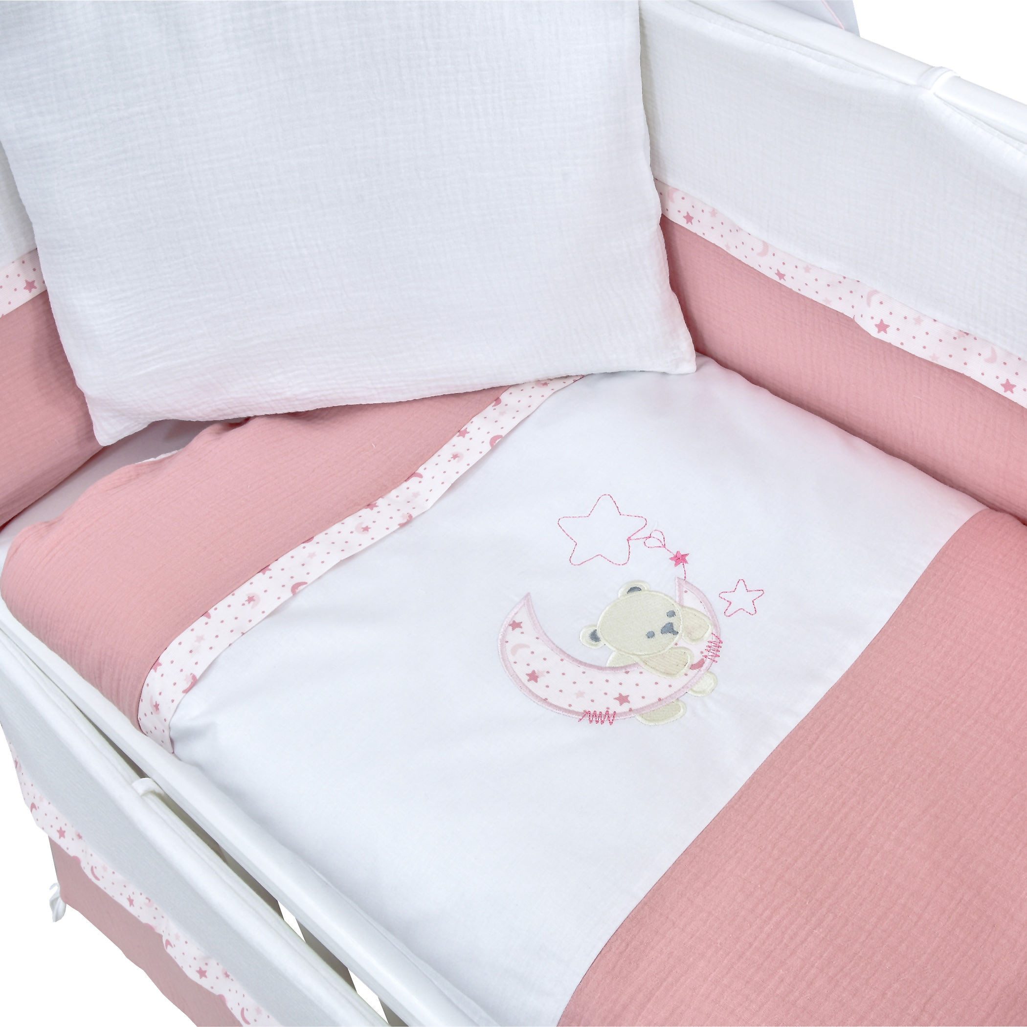 Baby-Delux Beistellbett Babybett verschiedene Designs, Stillbett 90x40 weiß höhenverstellbar, Matratze inkl. komplett Set