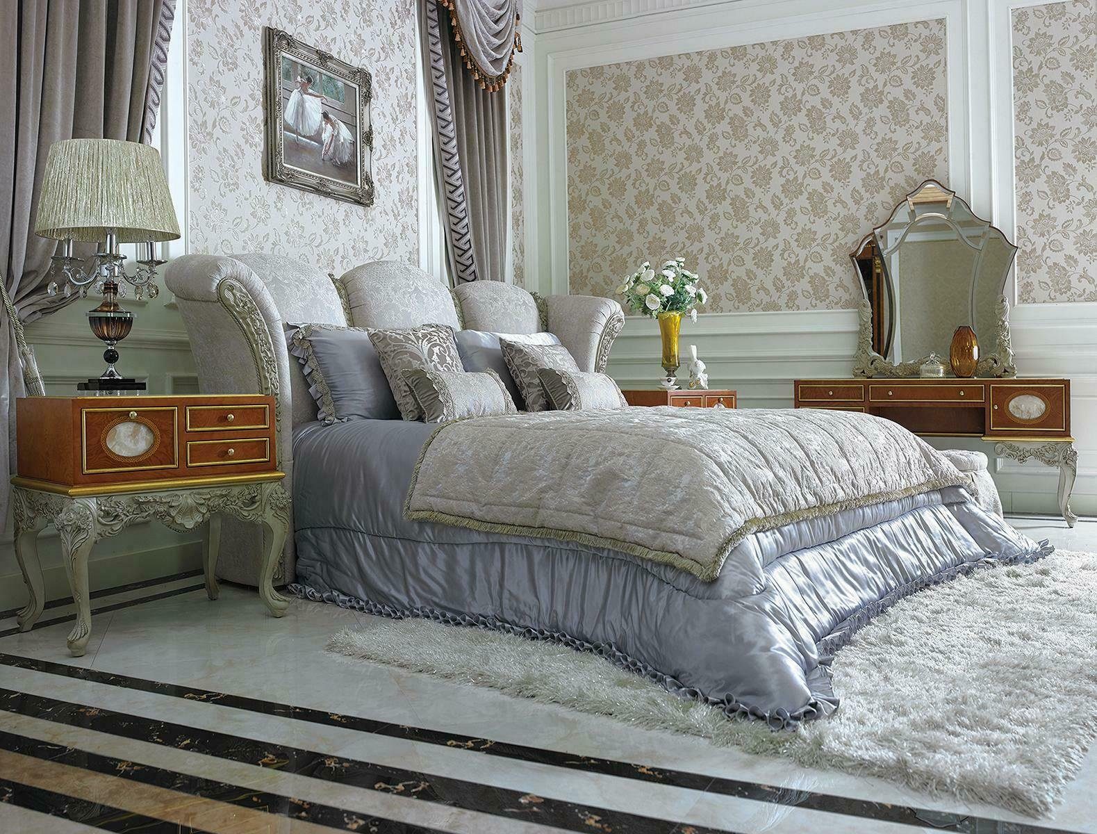 Rokoko Doppelbett Ehebett Luxur Barock Bett, JVmoebel Bett Betten Design Luxus