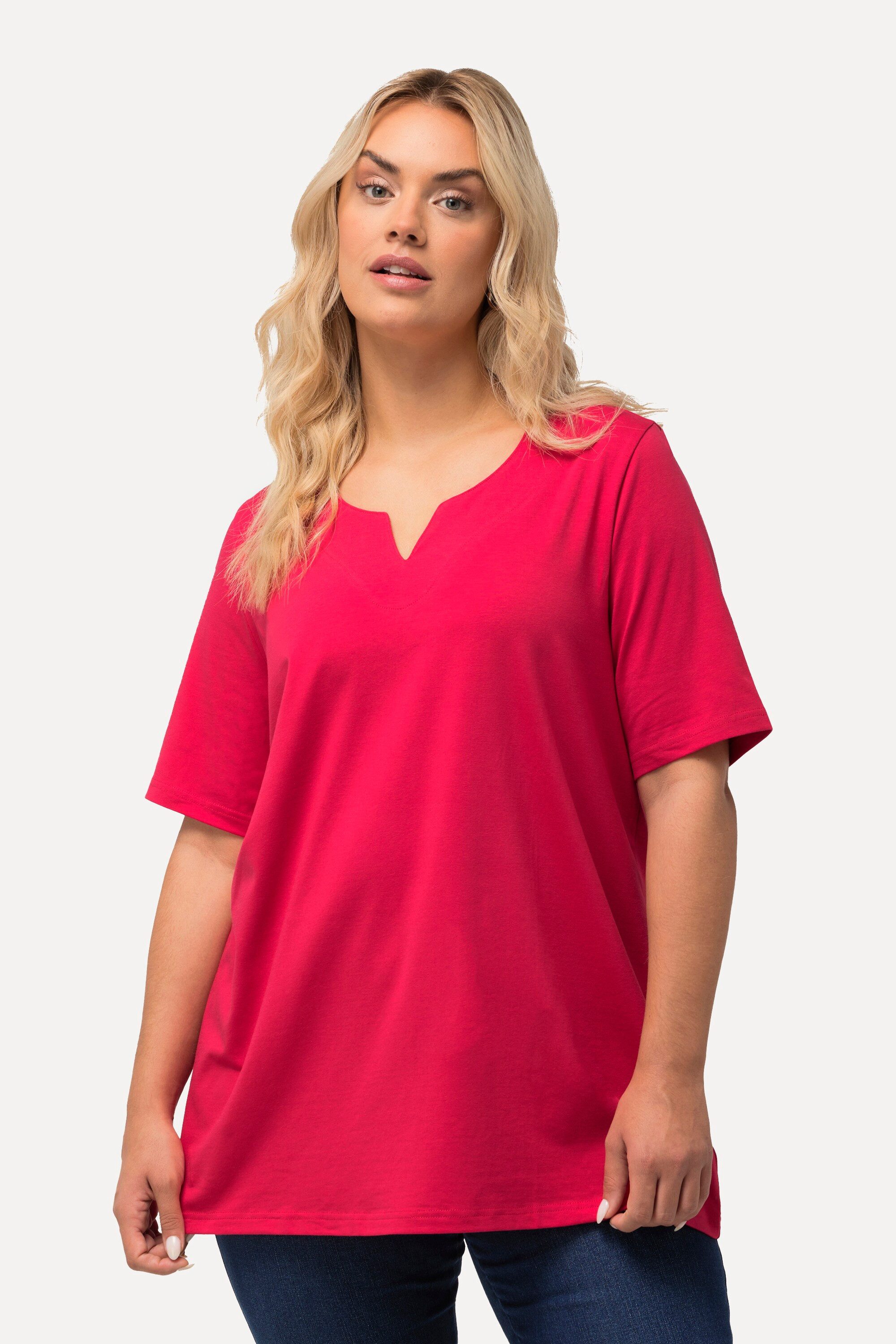 Ulla Popken T-Shirt T-Shirt A-Linie Tunika-Ausschnitt günstig online kaufen