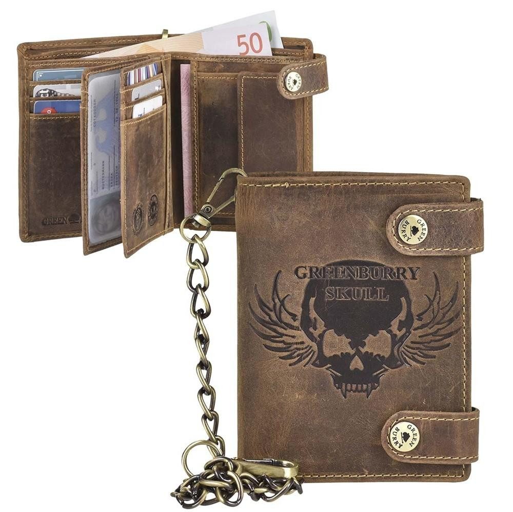 Greenburry Geldbörse Vintage Biker (oA), Bikerbörse, Kettenbörse, Lederbörse