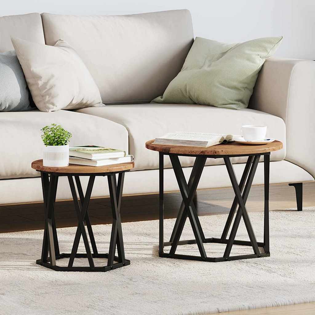 vidaXL Couchtisch Beistelltisch 2 Stk. Altholz 50 x 50 x 40 cm (2-St)