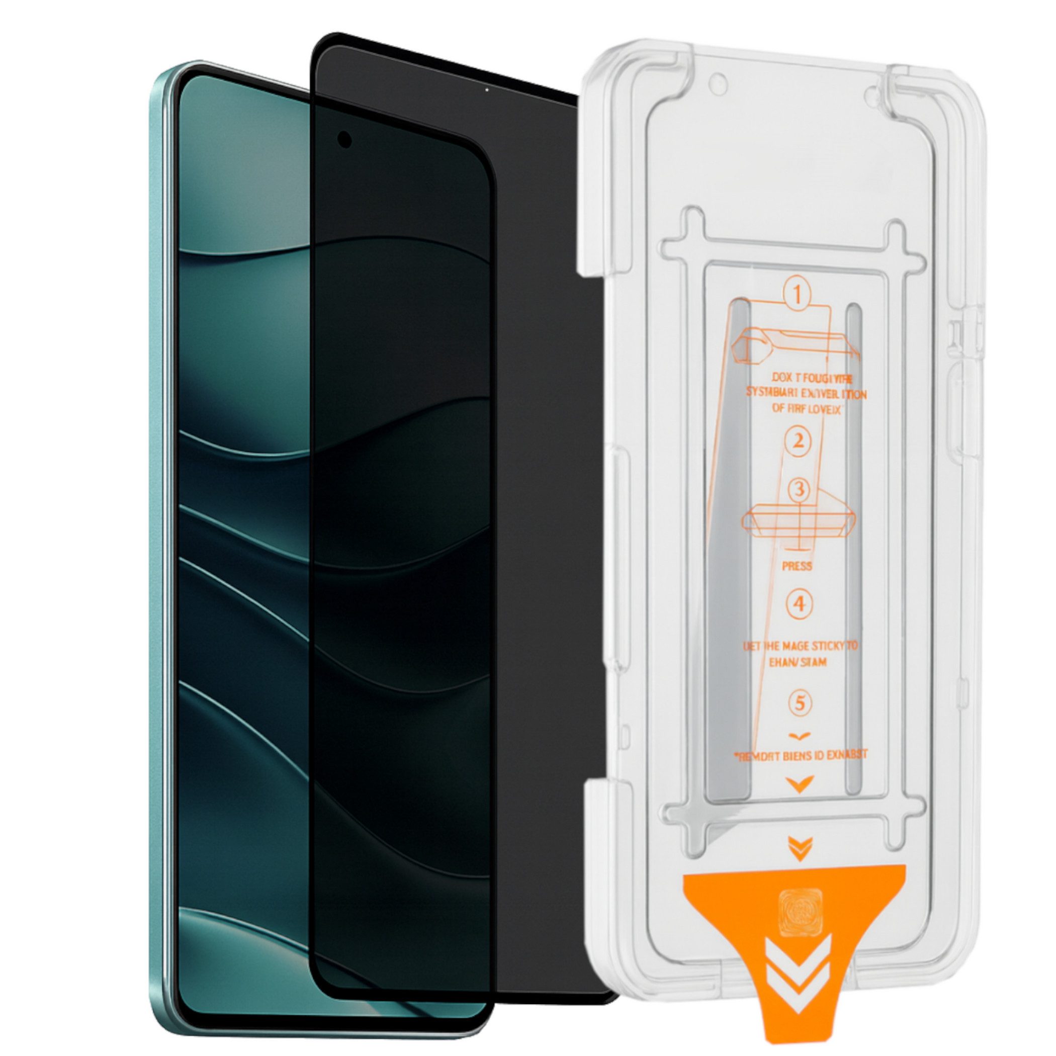 Wigento Handyhülle Für Xiaomi 15T SnapFit Privacy 9H Premium Glas mit Installationshilfe, Blickschutz, 9H Härte, kratzfest, stoßfest, Installationshilfe