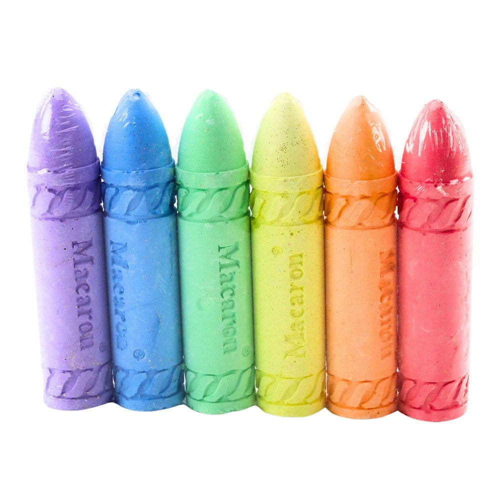 LEAN TOYS Malkreide Straßenkreide Gehwegkreide Neonkreide, (Spar-Set, 6-tlg., 6 Farben, abwaschbar), 6 Neonfarben, abwaschbar, ungiftig, für Straße & Tafel