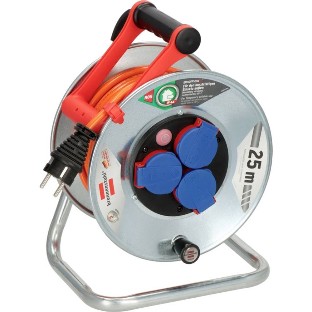 Brennenstuhl IP44 Kabeltrommel 25 m AT-N05V3V3-F 3G1.5 1198740 Kabeltrommel, UV-Beständig, für Außenbereich geeignet