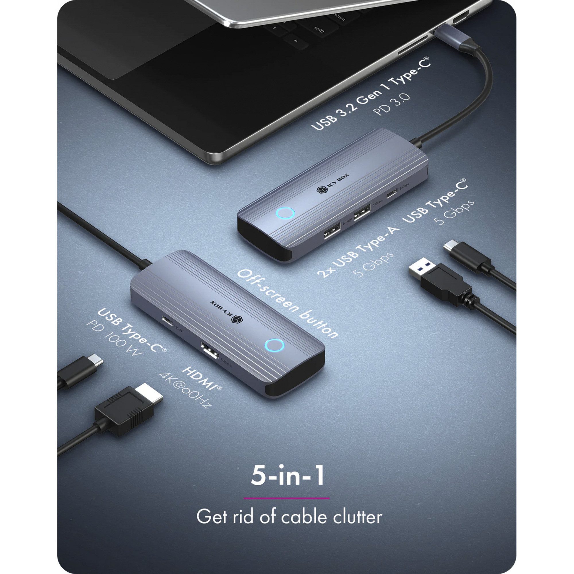 ICY BOX Festplatten-Gehäuse ICY BOX IB-DK4081-SO, Dockingstation, (PD, HDMI